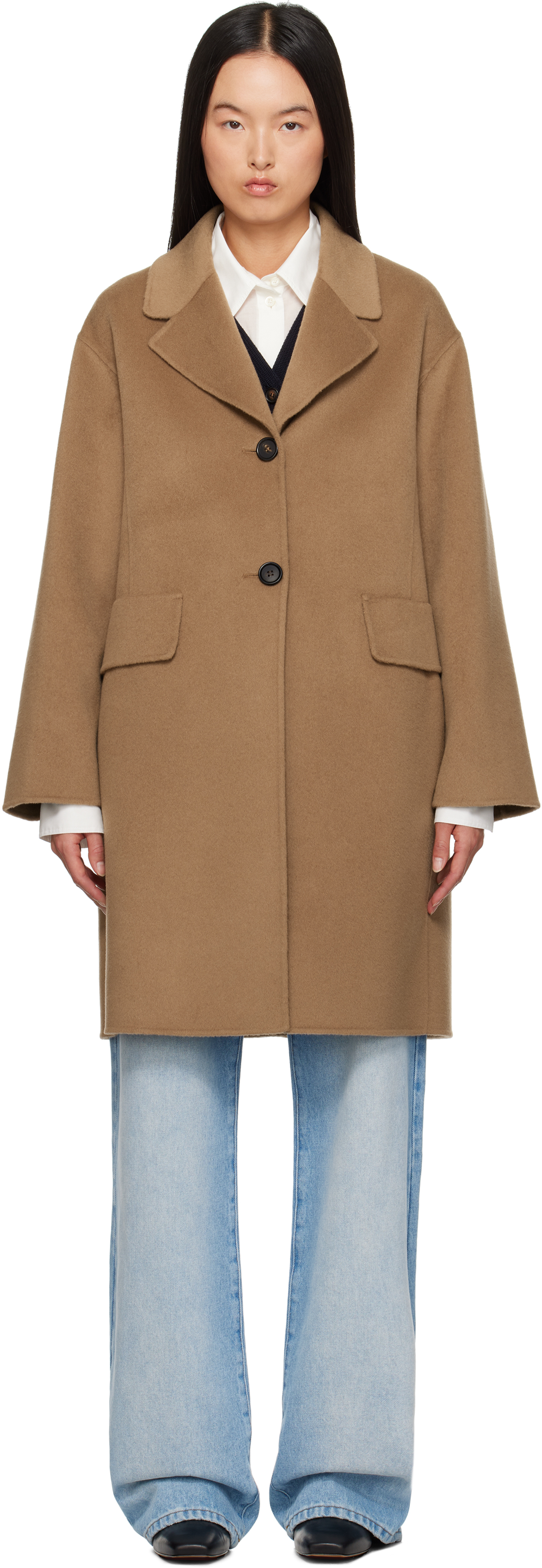 コート MAX MARA BROWN WOOL ALDO COAT Brown Wool Coat by Max Mara on Sale