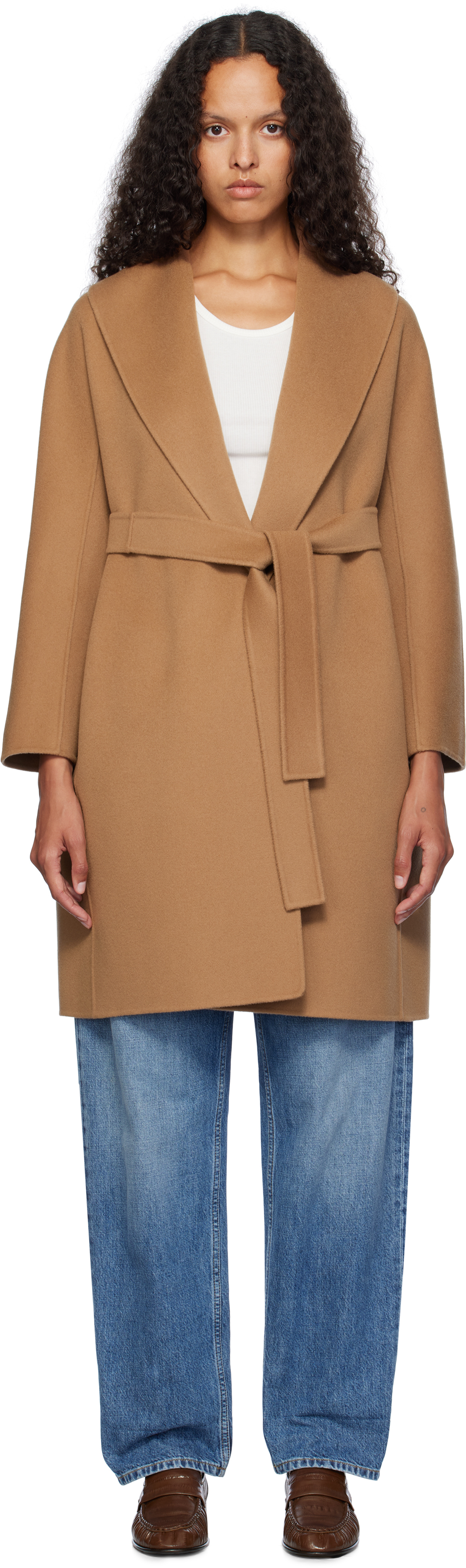 Max Mara Brown Messi Coat In 045 Perfect Camel