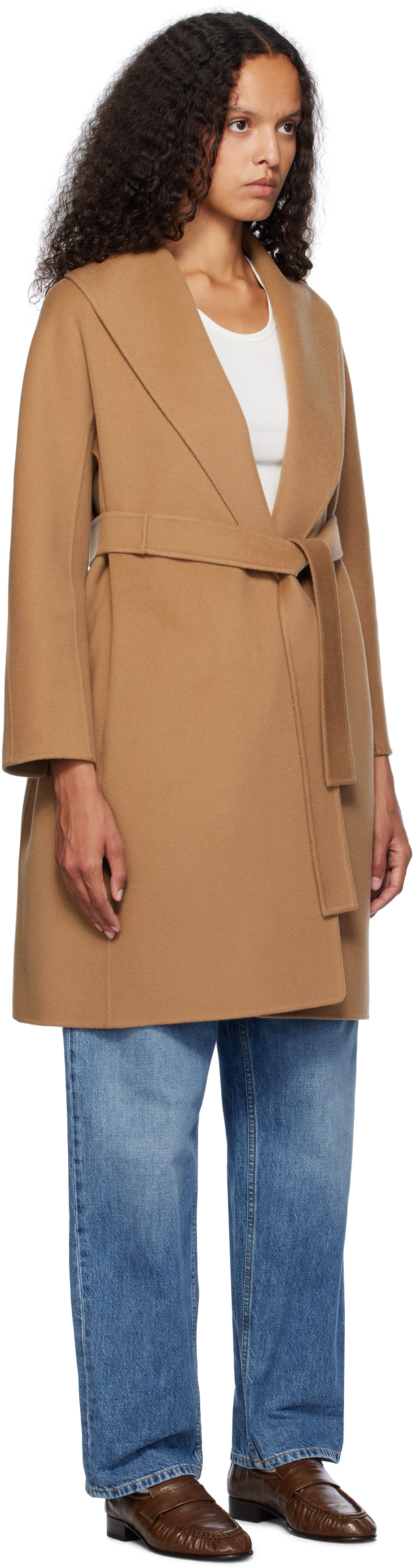 Max Mara Brown Messi Coat In 045 Perfect Camel