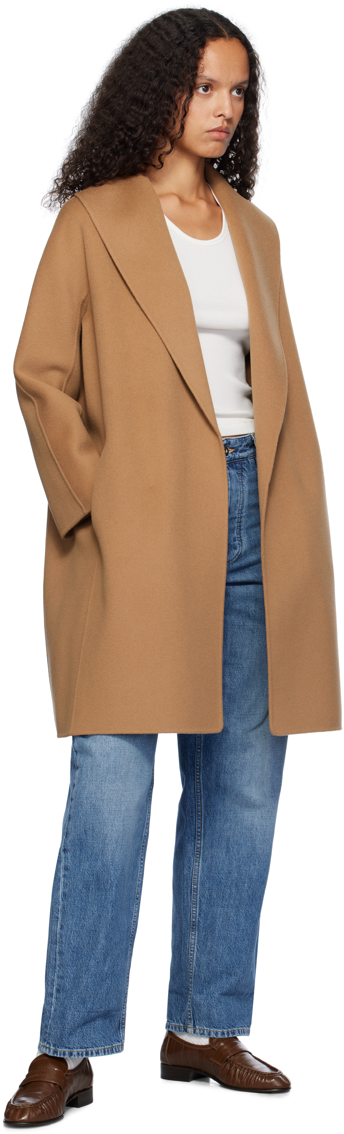 Max Mara Brown Messi Coat In 045 Perfect Camel