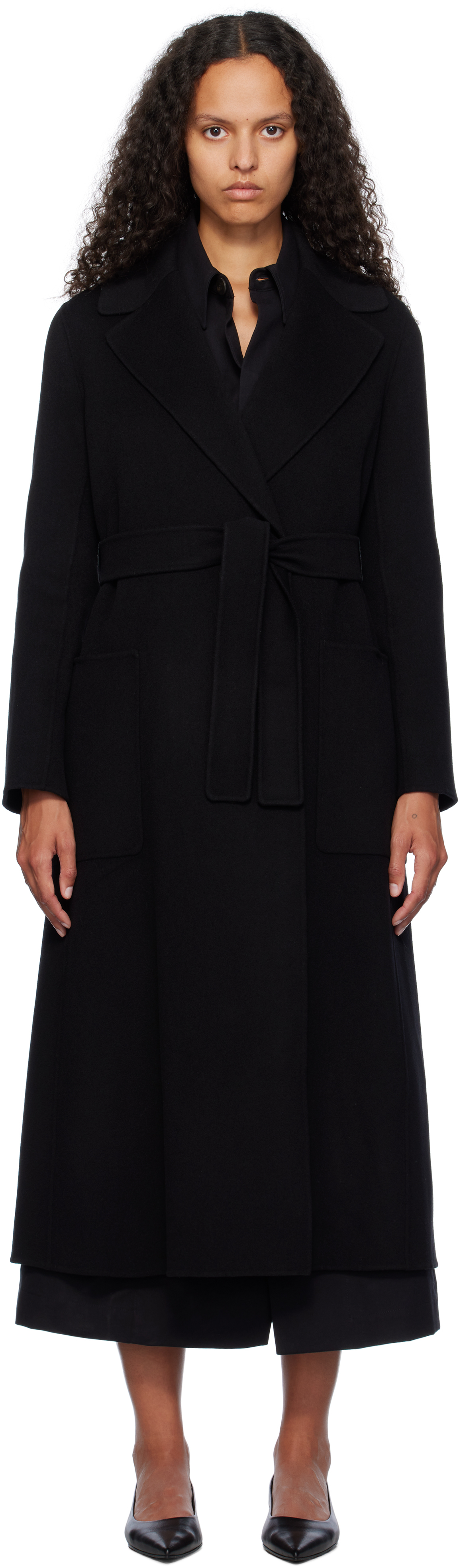 Max Mara Black Paolore Coat In 013 Black