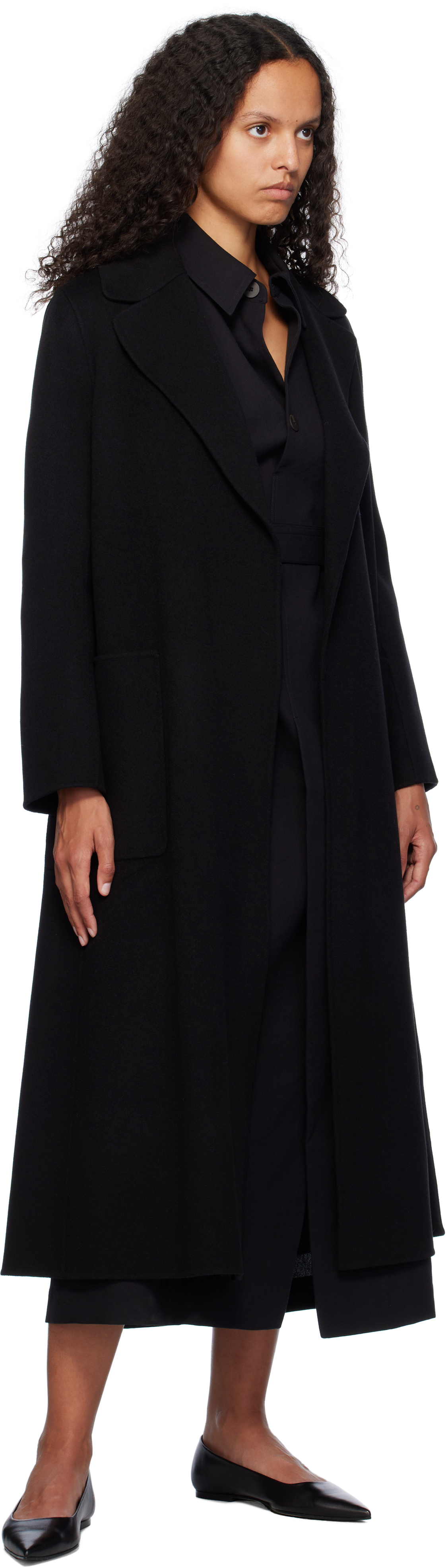 Max Mara Black Paolore Coat In 013 Black