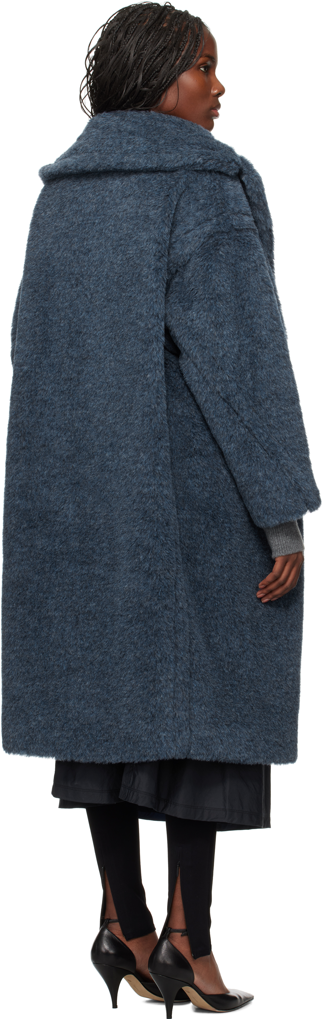 Max Mara Wool Coat In 001 Blue Jeans