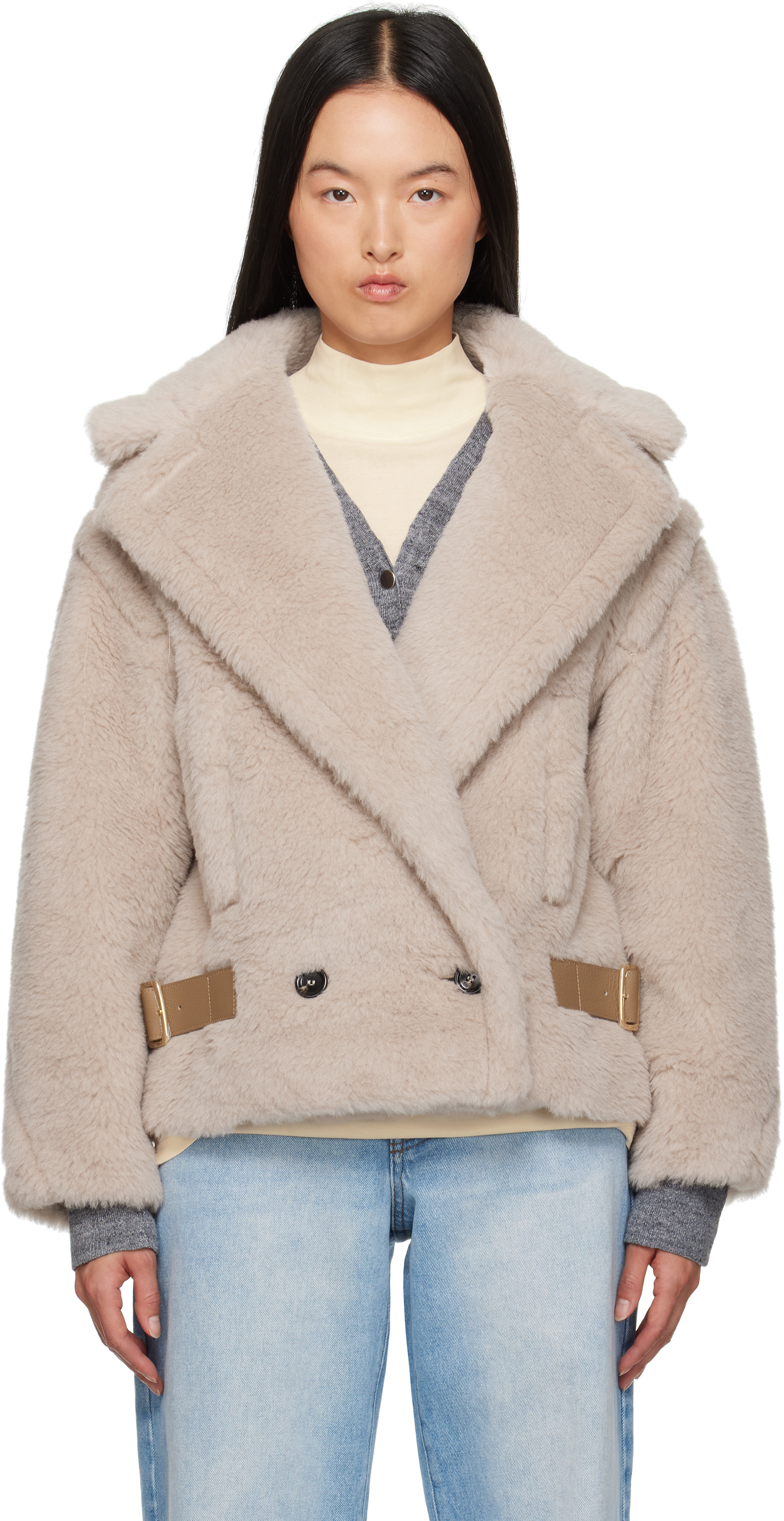 Shop Max Mara Gray Radice Coat In 002 Sand