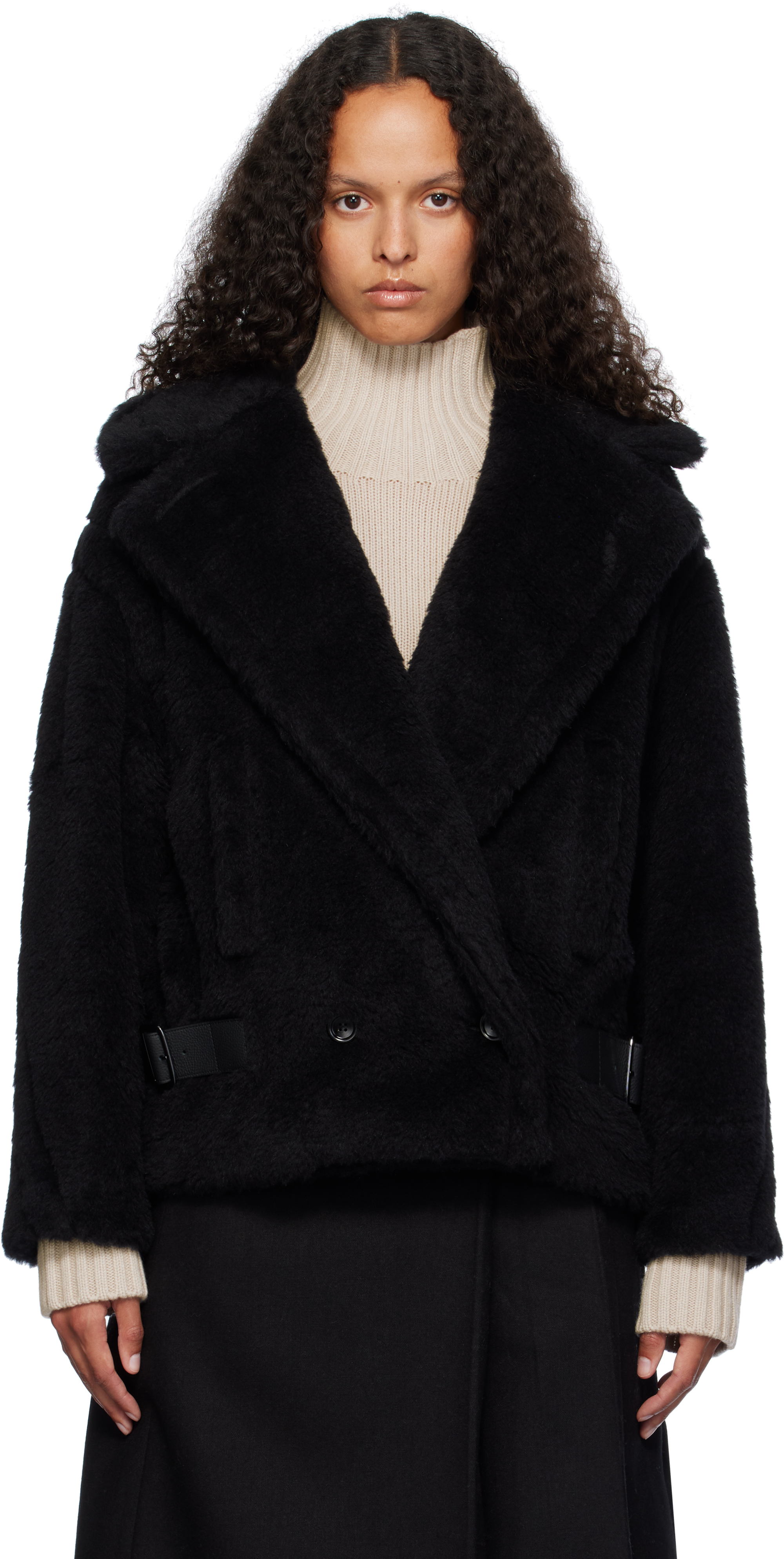 MaxMara 黒 ファーコート M 楽天市場】マックスマーラ Max Mara テディベアコート ロング