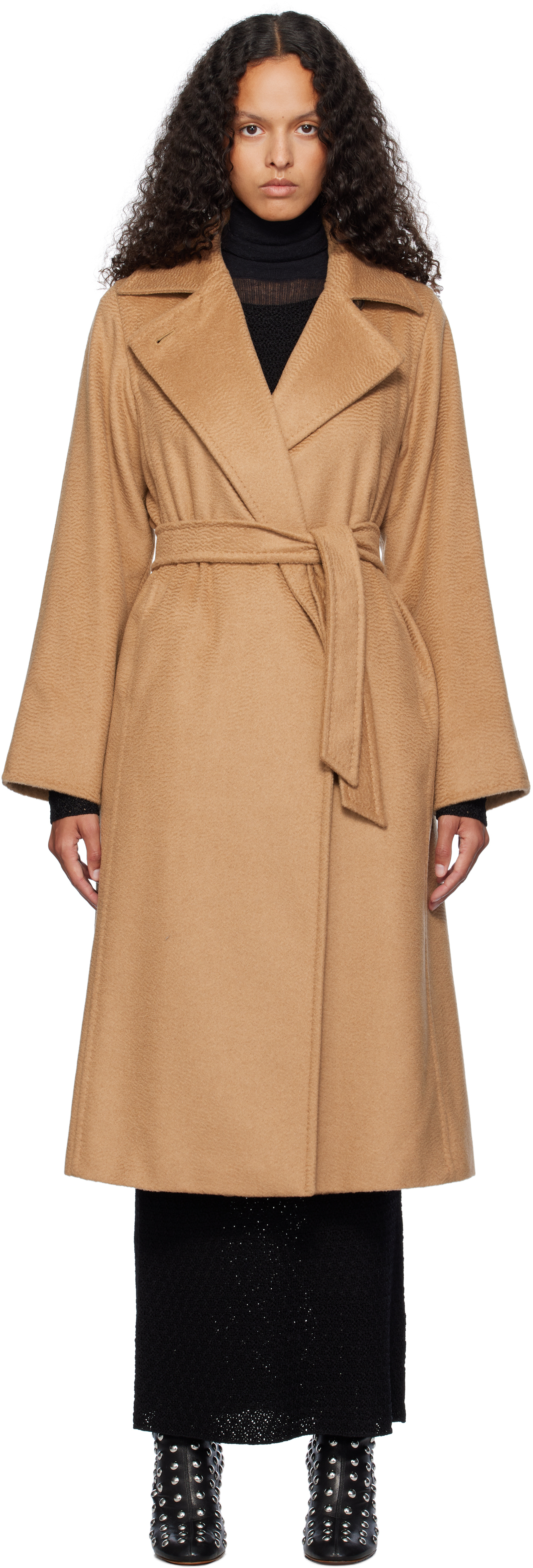 Shop Max Mara Tan Manuela Coat In 001 Camel