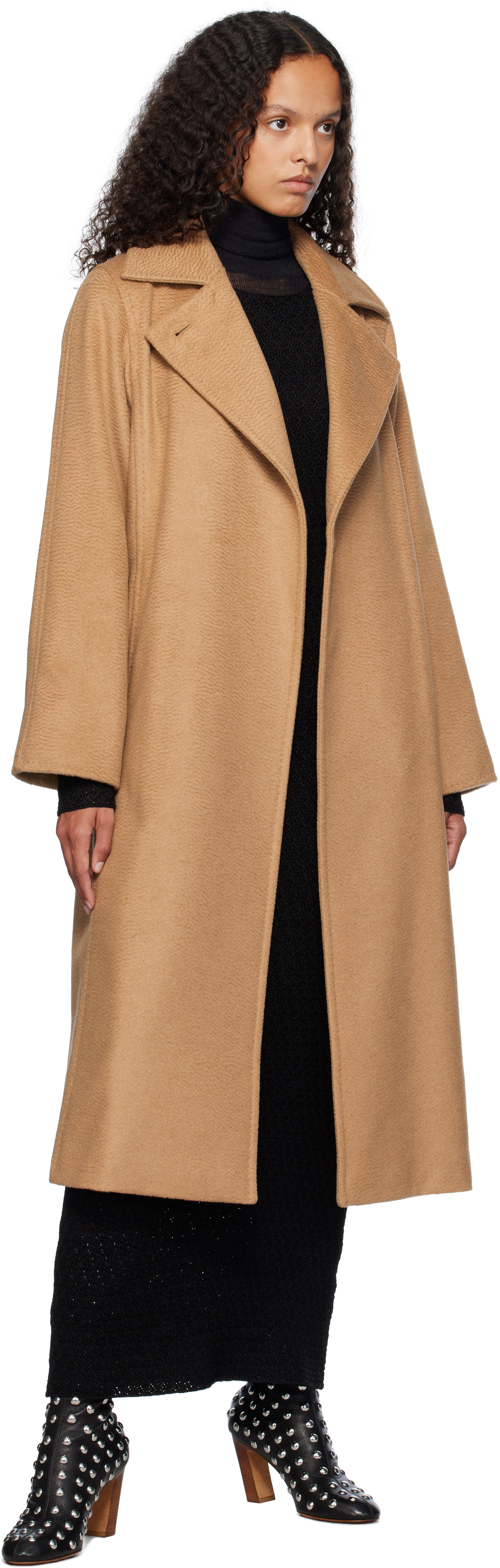 Max Mara Manuela Long-sleeved Coat In 001 Camel