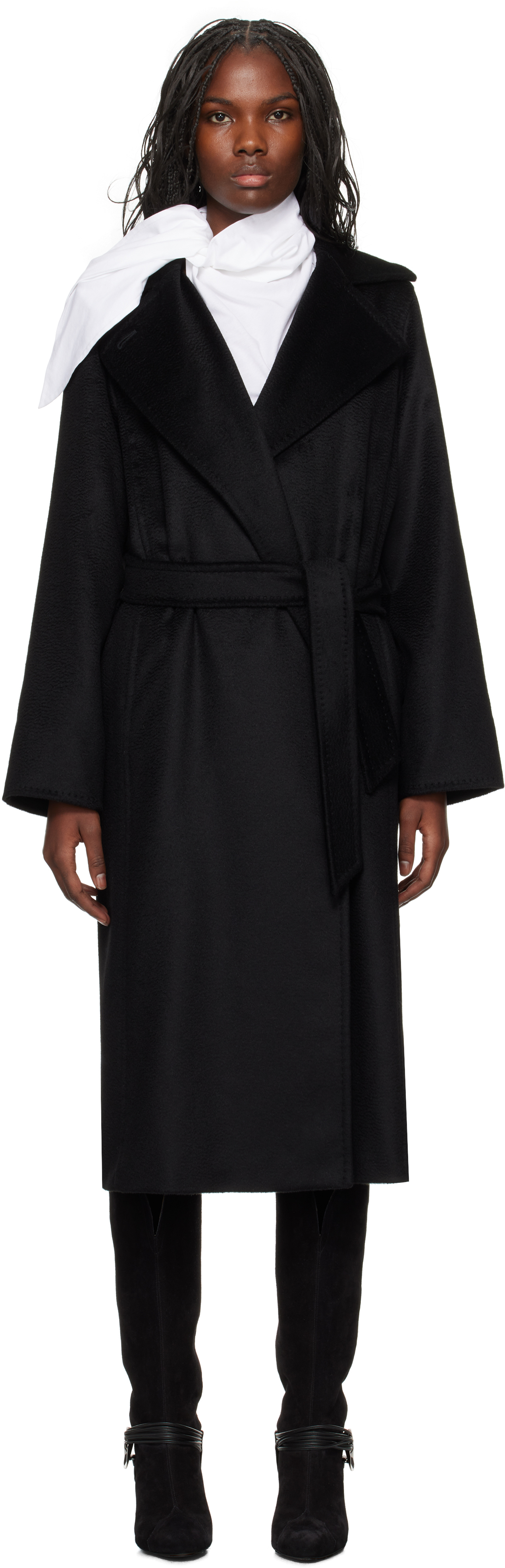 Max Mara Black Manuela Coat In 002 Black