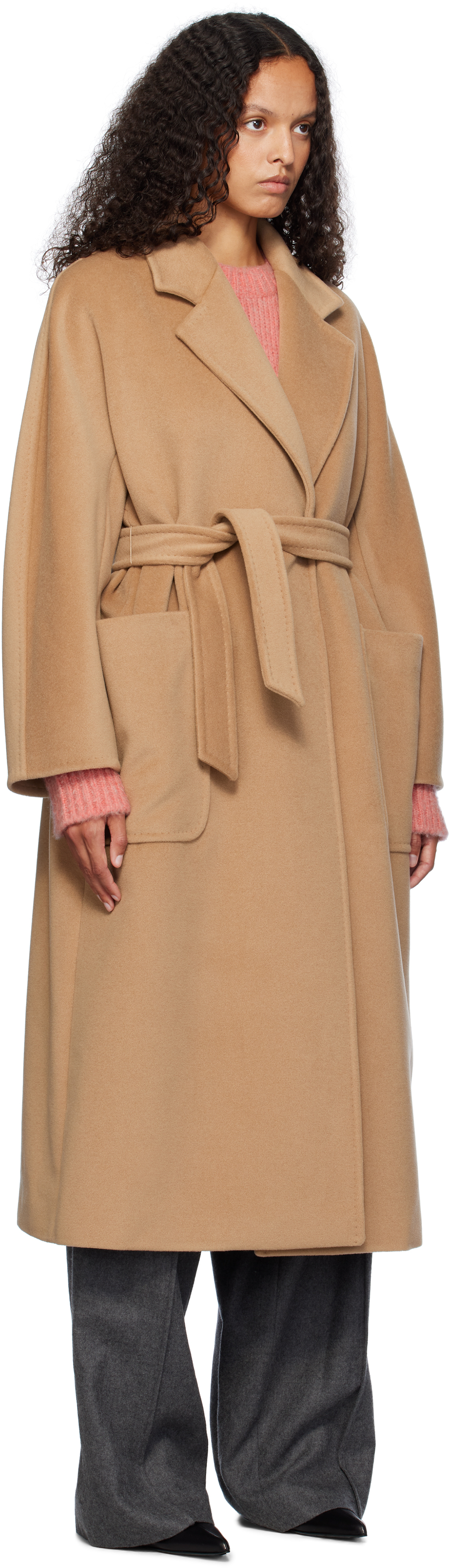 Max Mara Tan Locri Coat In 001 Camel