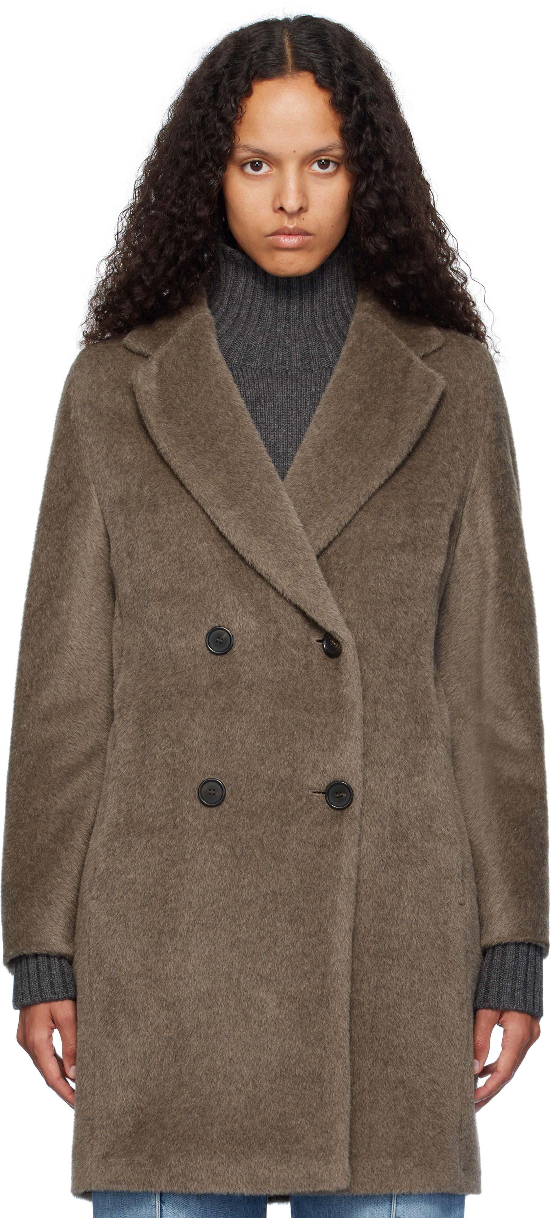 Shop Max Mara Taupe Roseto Faux-fur Coat In 031 Turtledove