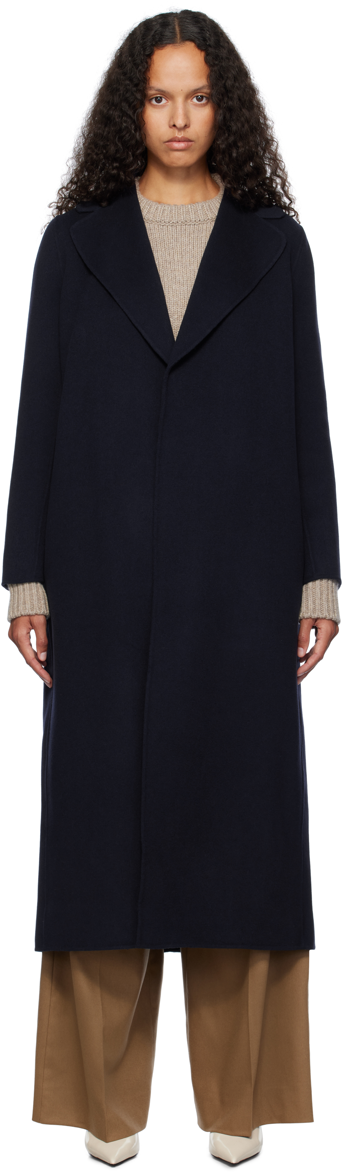 MAX MARA NAVY POLDO COAT 