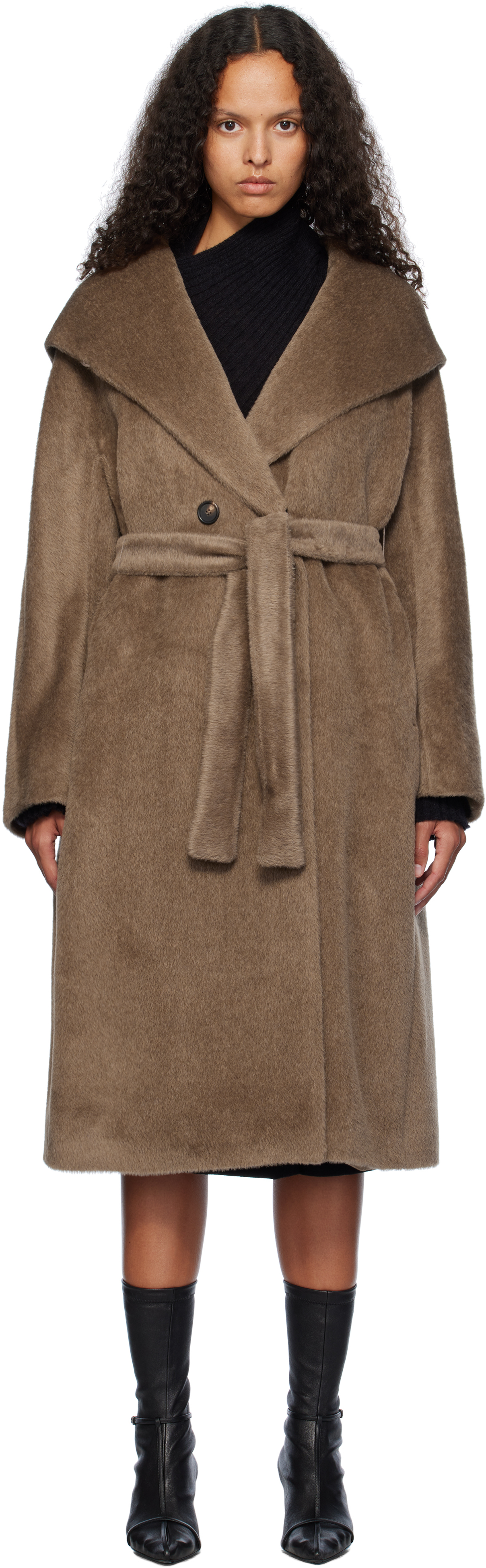 Brown Eliana Faux-Fur Coat