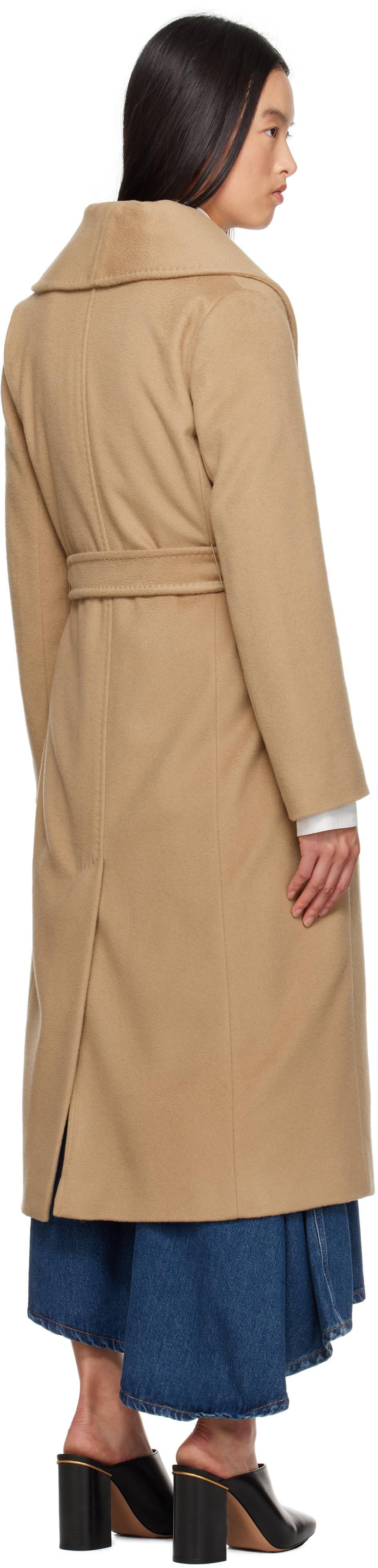 Max Mara Belted Waist Hooded Jacket Pockets In 006 Camel