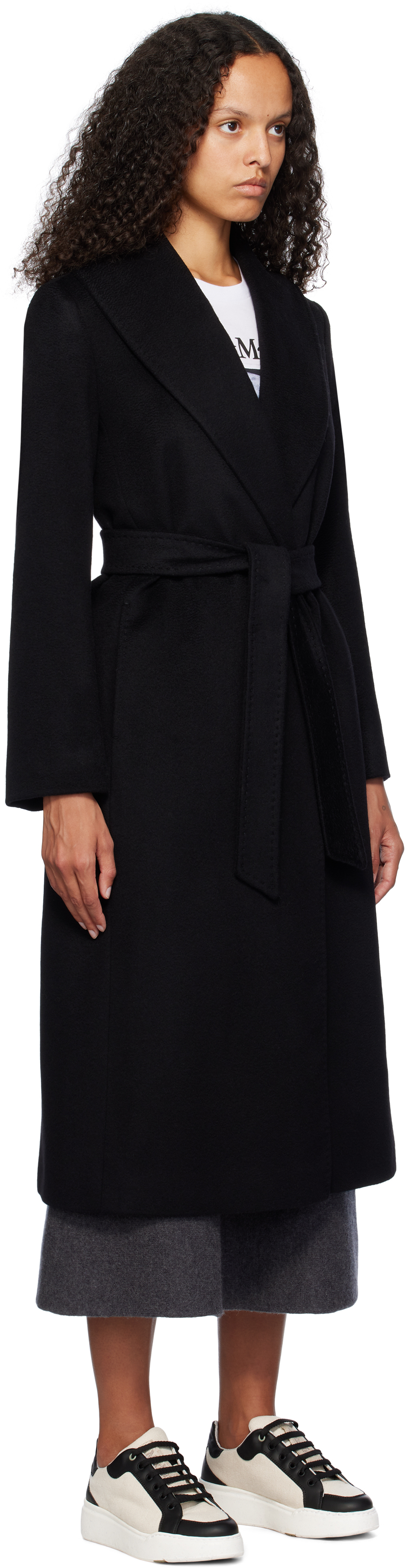 Max Mara Black Loriana Coat In 013 Black