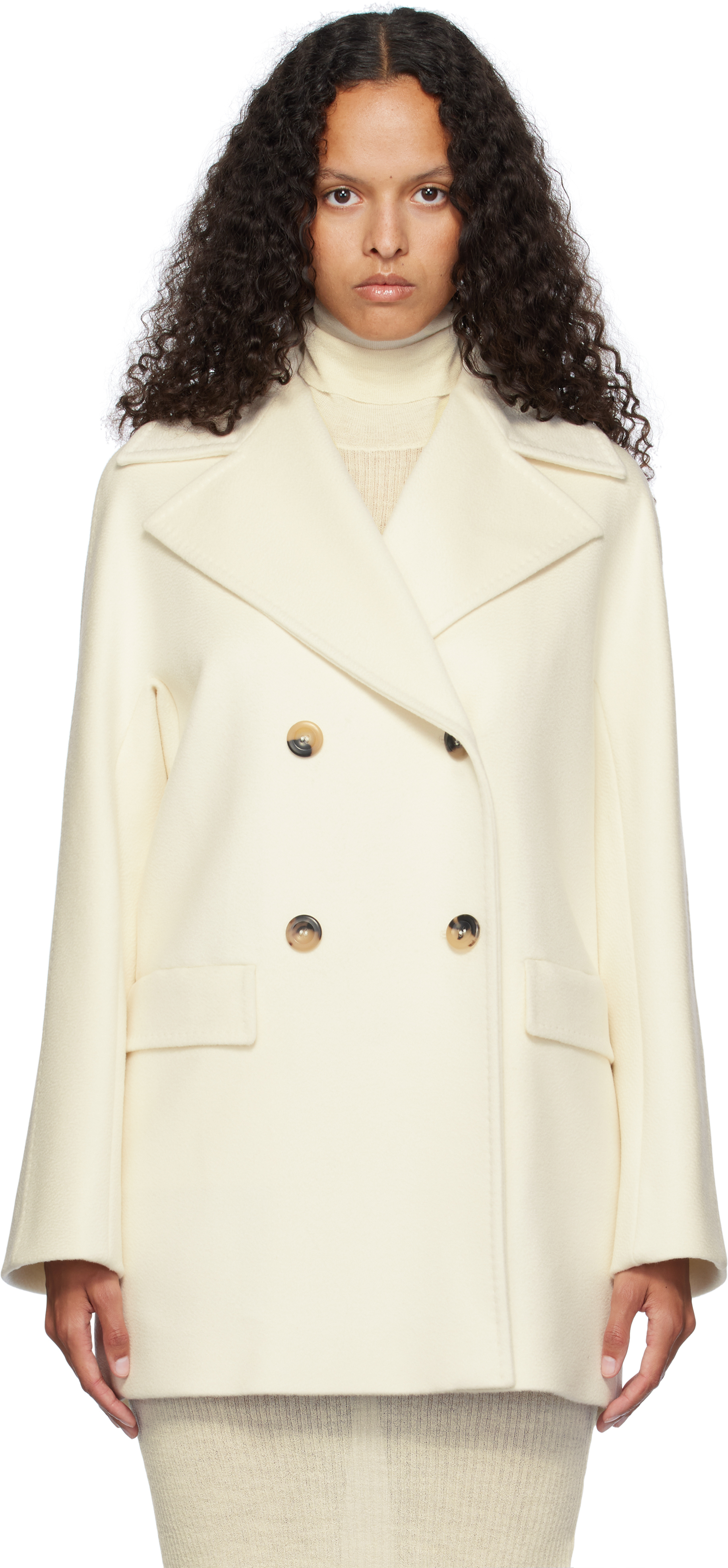 Max Mara Off-white Kent Coat In 001 White