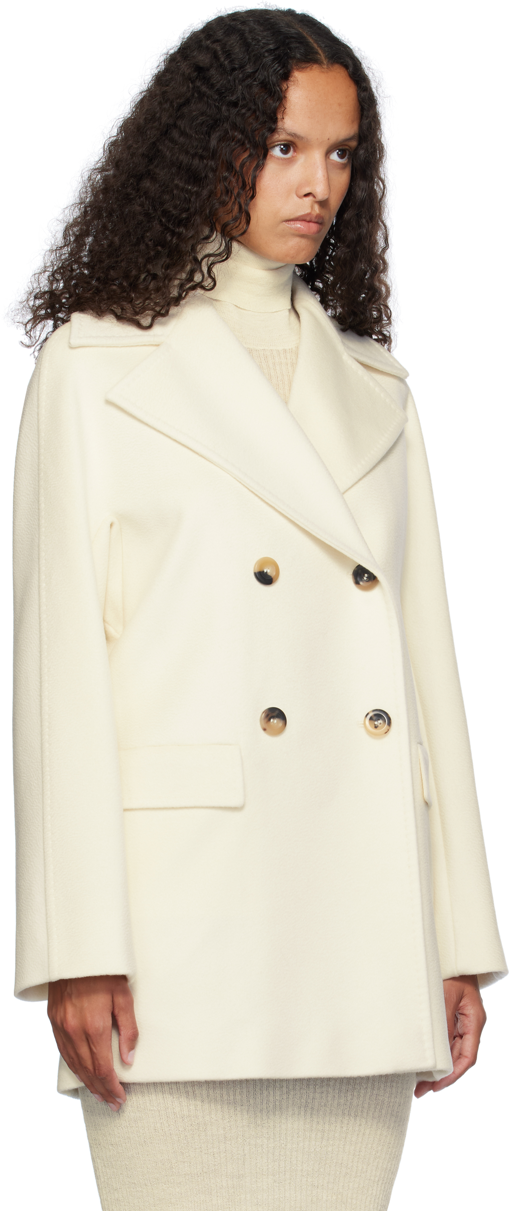 Max Mara Off-white Kent Coat In 001 White