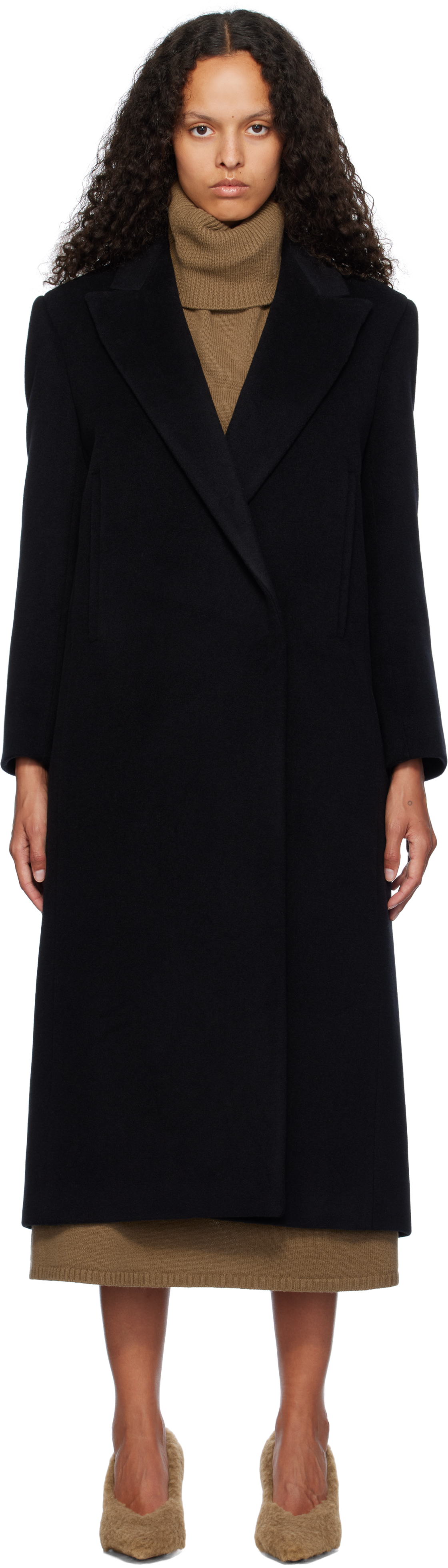 Shop Max Mara Black Estremo Coat In 005 Black