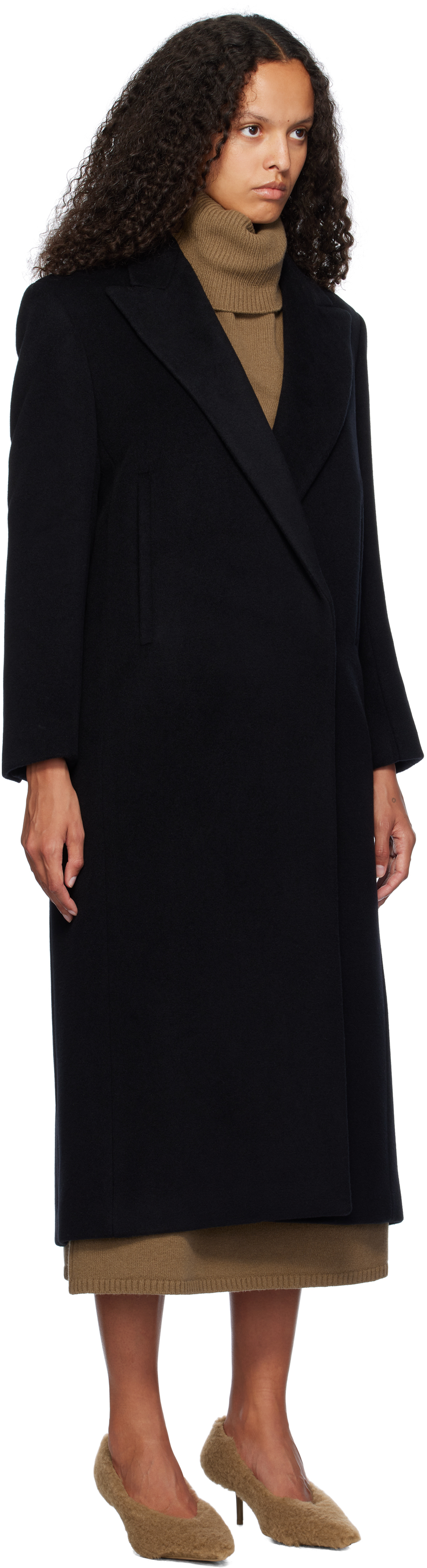 Max Mara Black Estremo Coat In 005 Black
