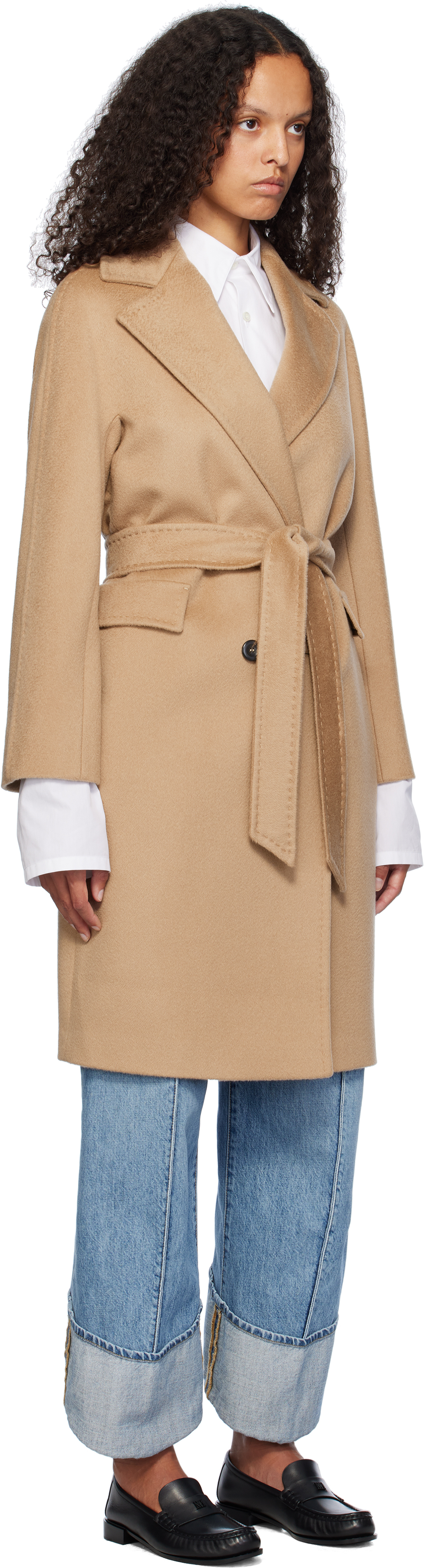 Max Mara Tan Astro Coat In 019 Camel