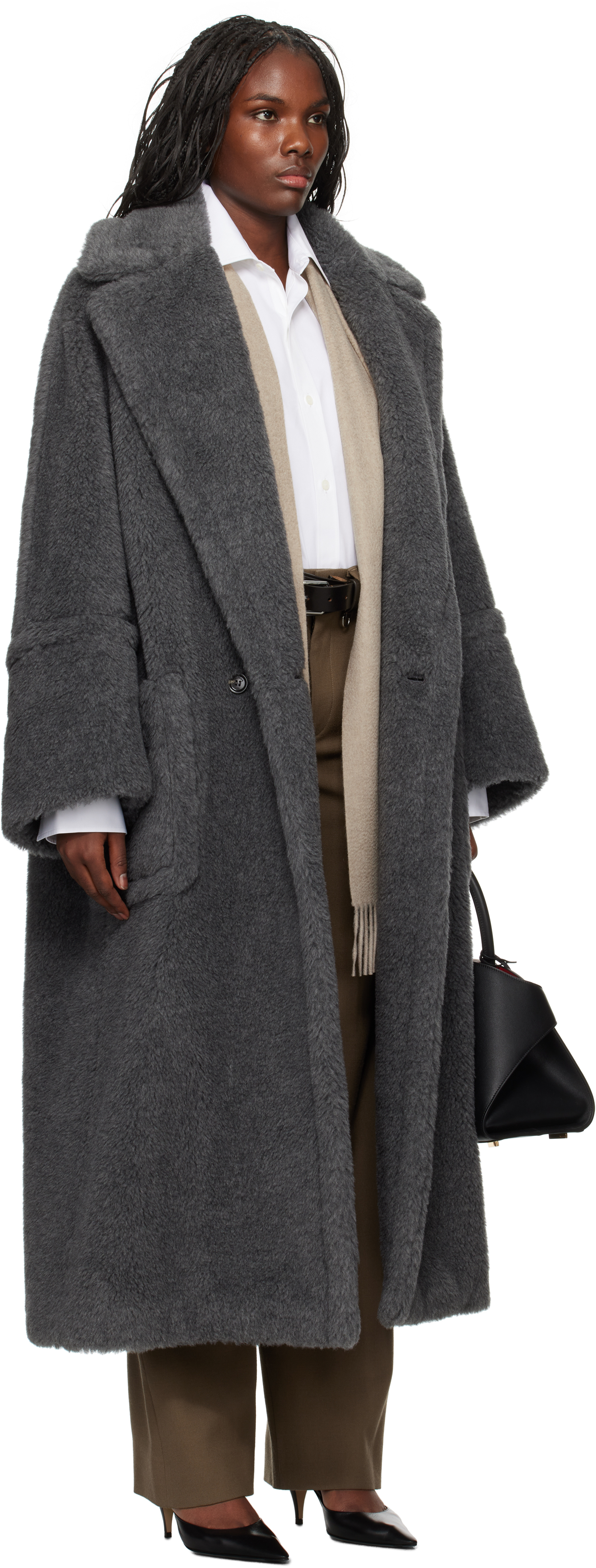 Max Mara Gray Kadiak Coat In 001 Avio