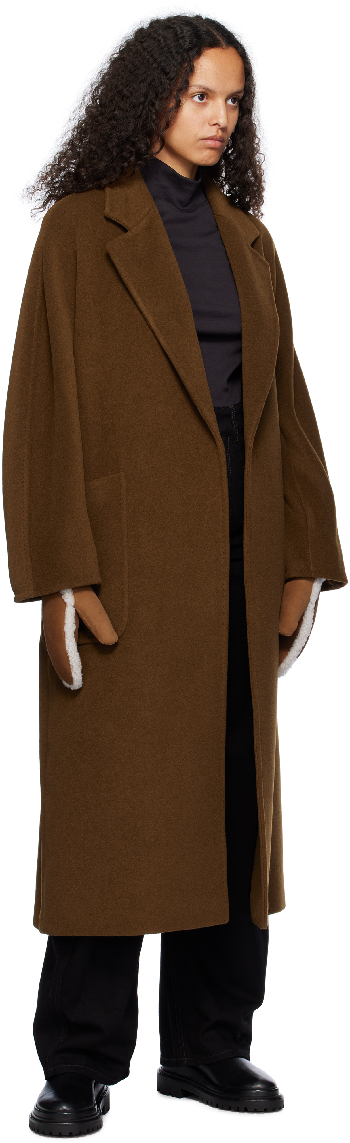 Max Mara Coat In 010 Tobacco
