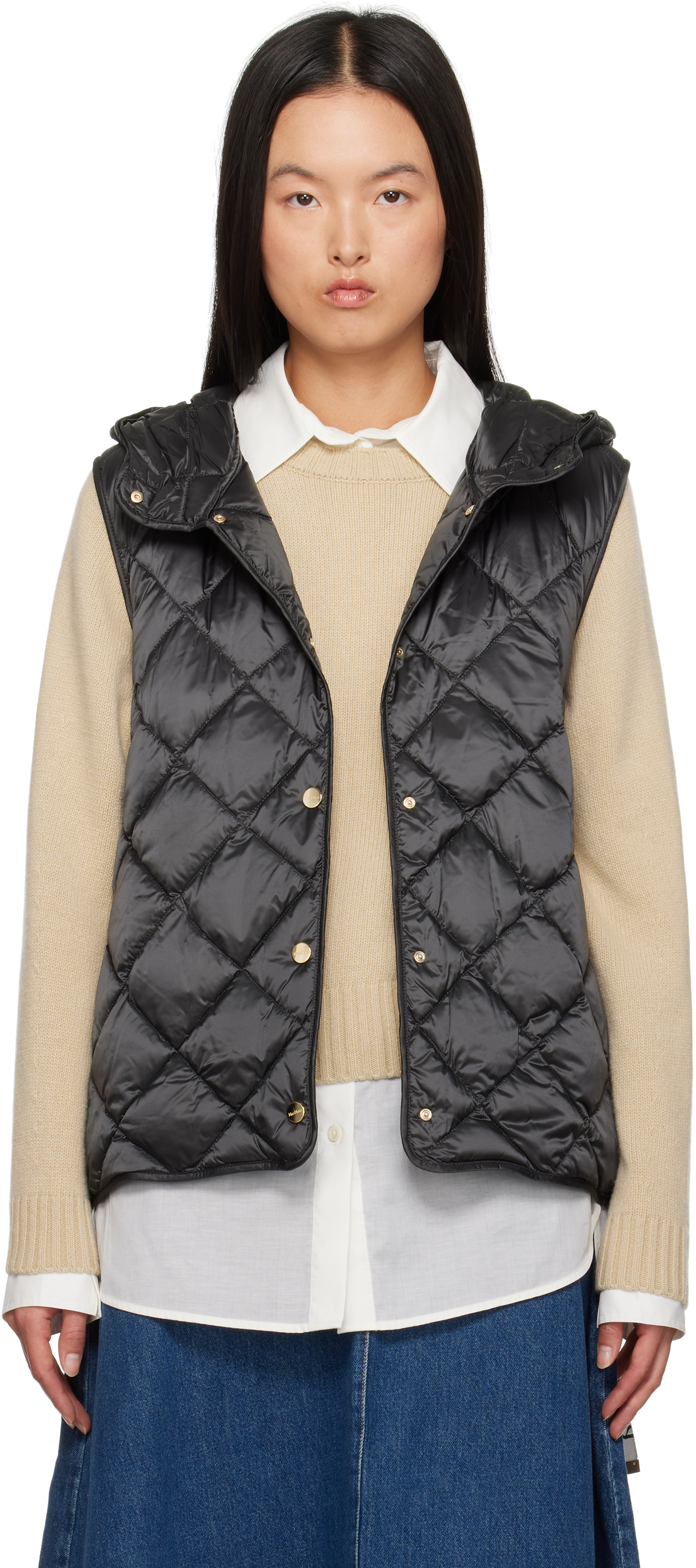 MAX MARA BLACK TREFA DOWN VEST