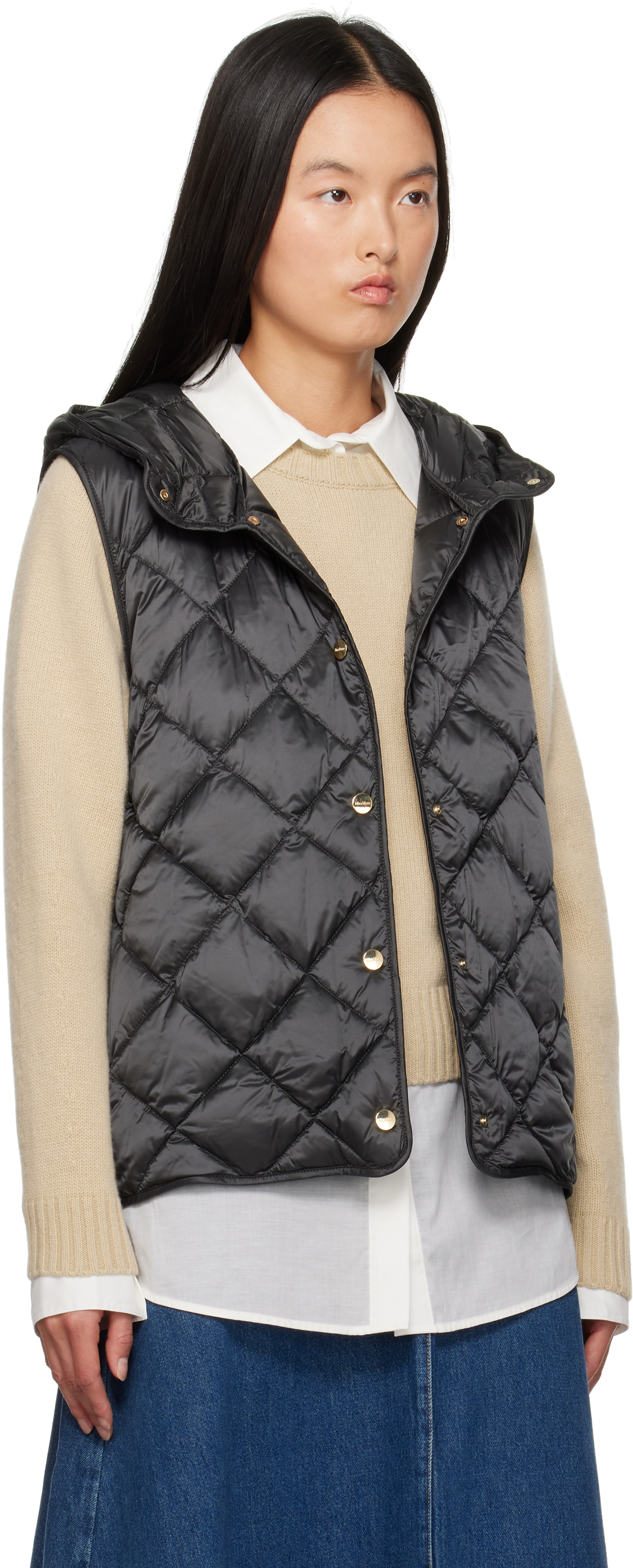 MAX MARA BLACK TREFA DOWN VEST