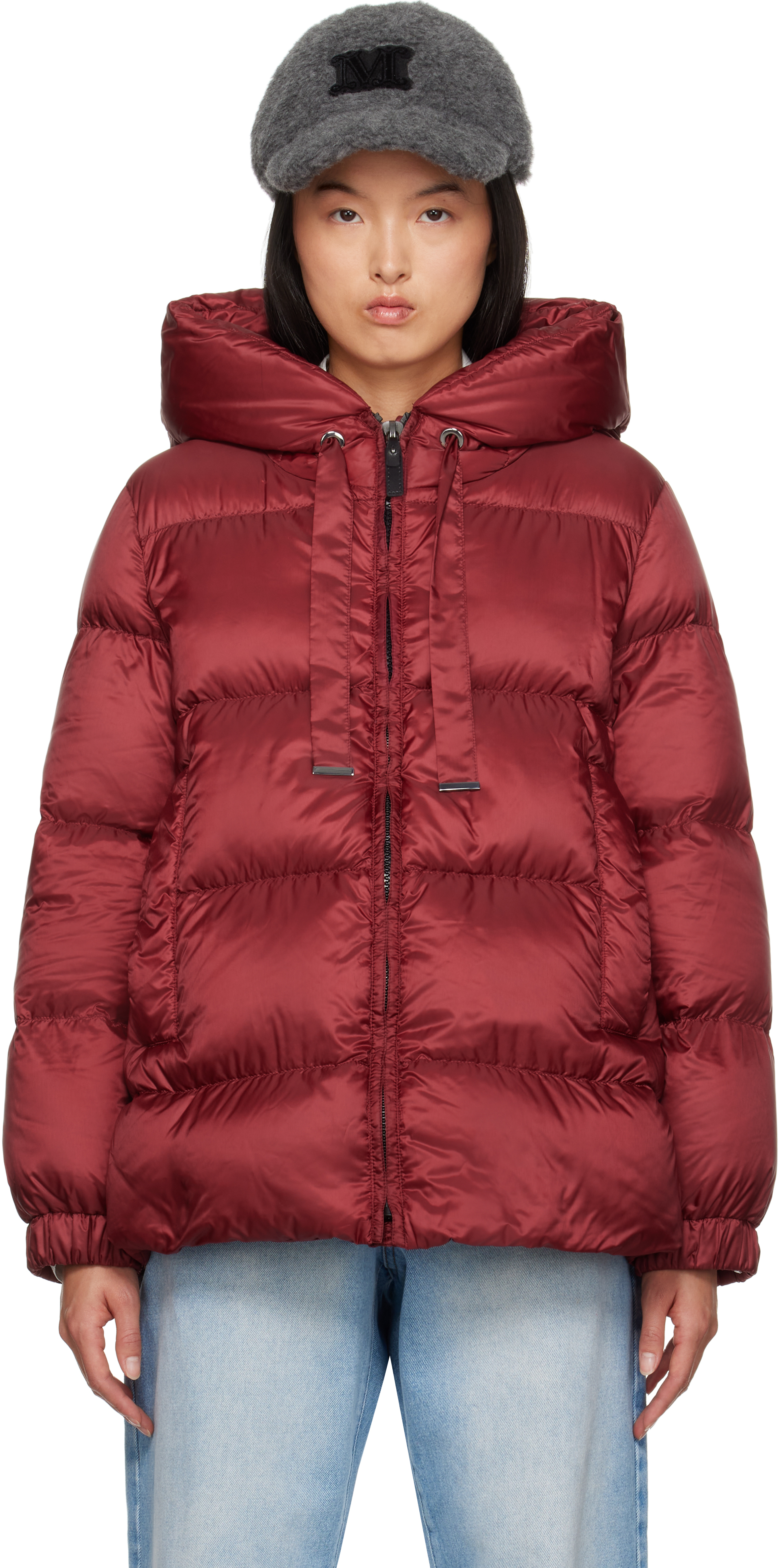 Shop Max Mara Red Seia Down Jacket In 022 Red