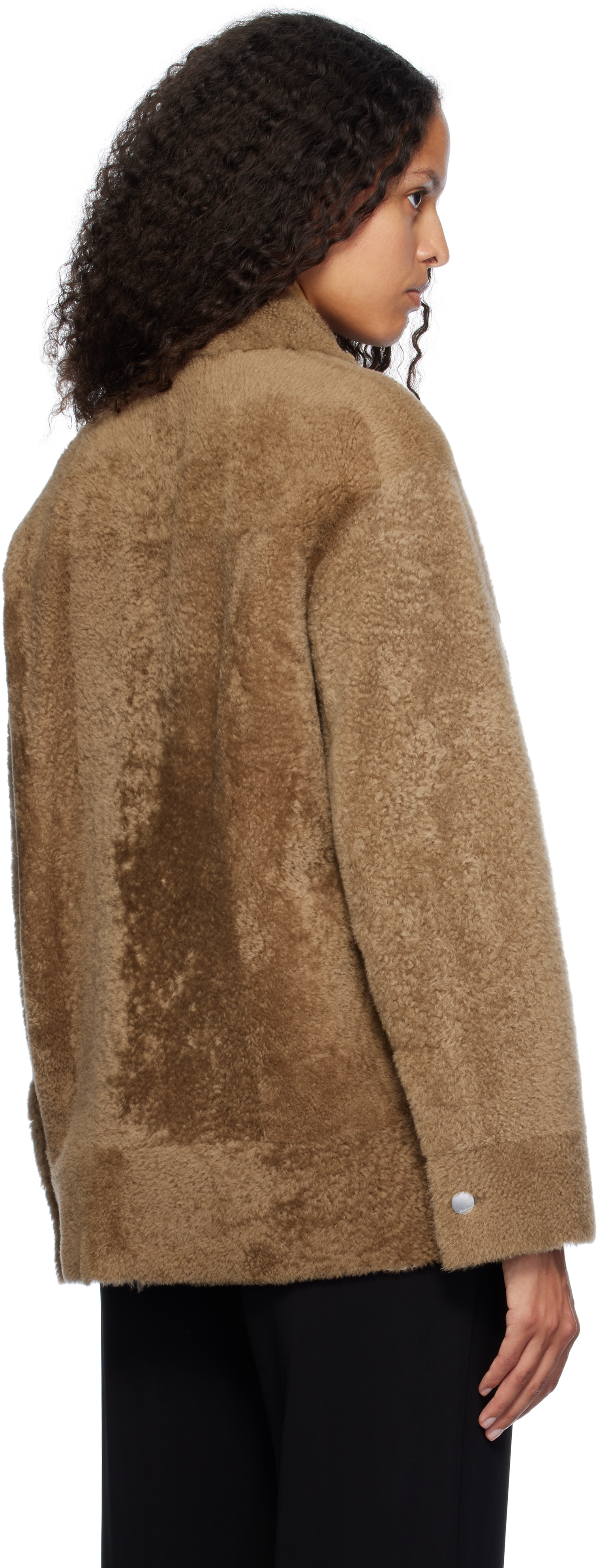 Max Mara Brown Livio Shearling Jacket In 001 Brown