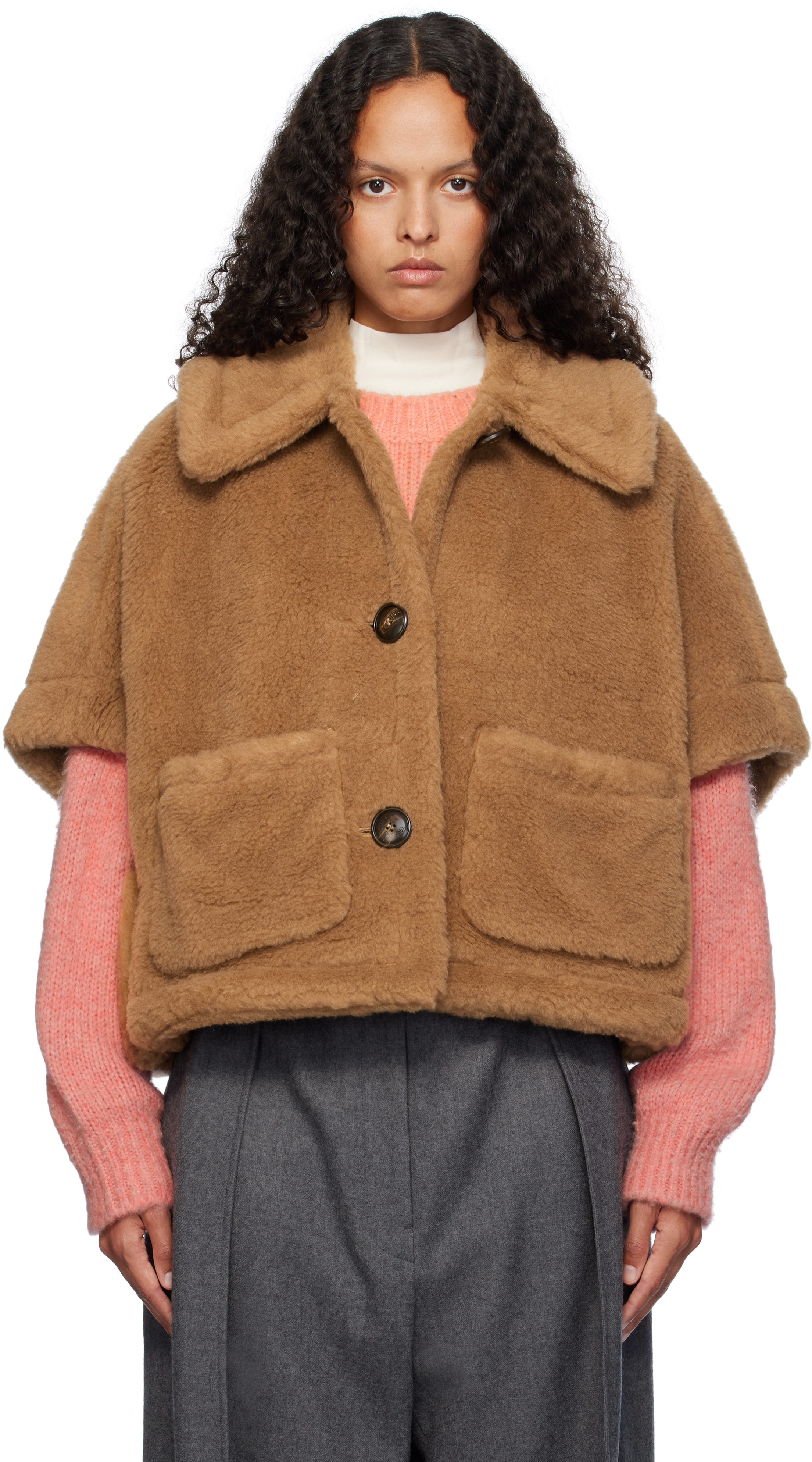 Tan Newterzo Jacket by Max Mara on Sale