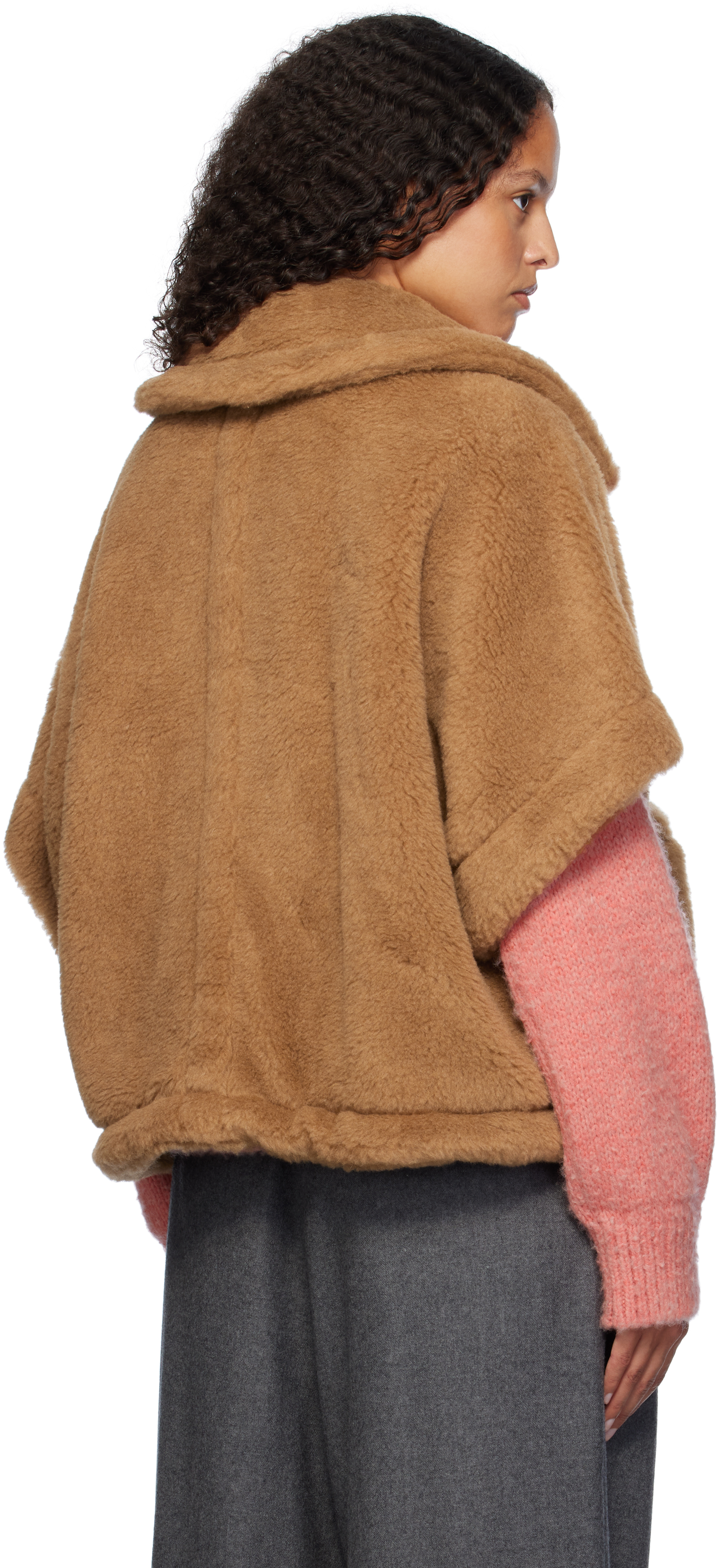 Max Mara Newtzero Virgin Wool-blend Cape In 001 Camel