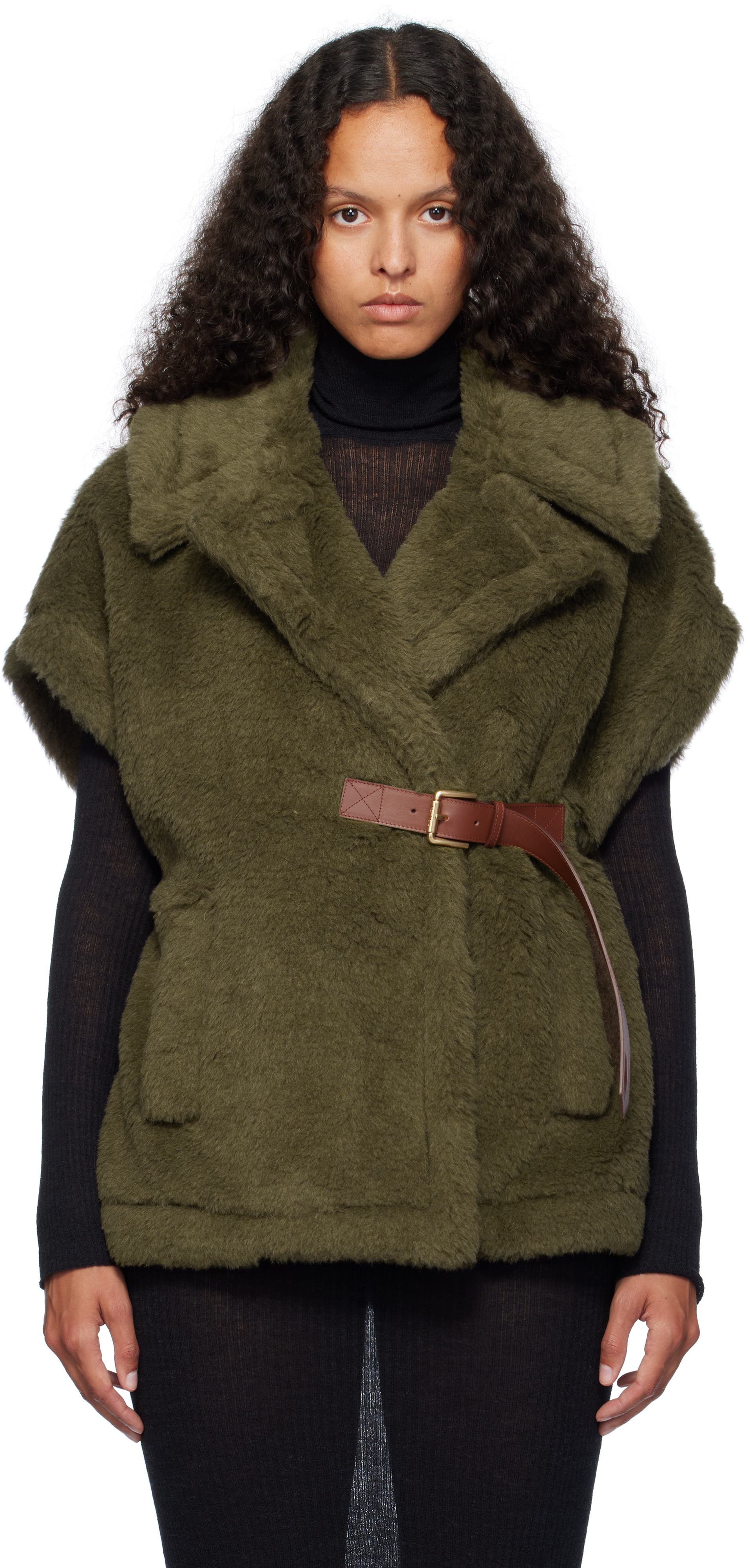 Khaki Newabavo Jacket by Max Mara on Sale