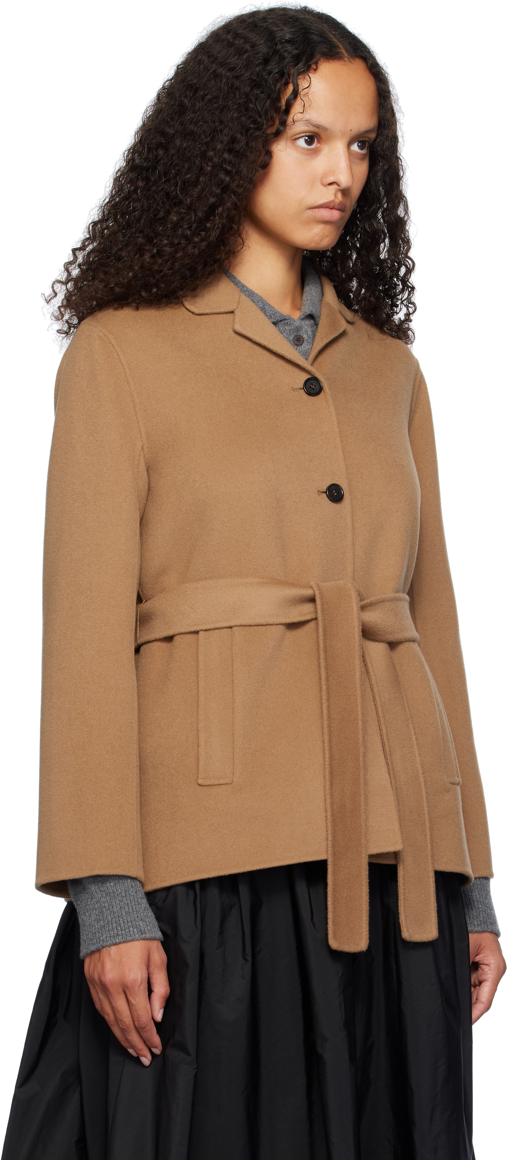 Max Mara Tan Fiabe Jacket In 045 Camel