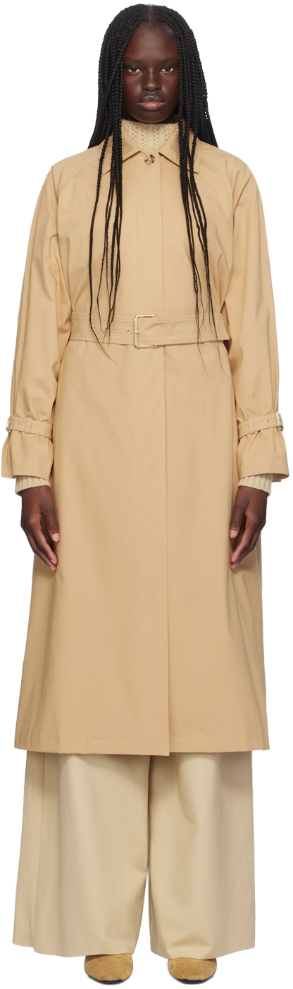 Shop Max Mara Beige Memo Trench Coat In 006 Ecru