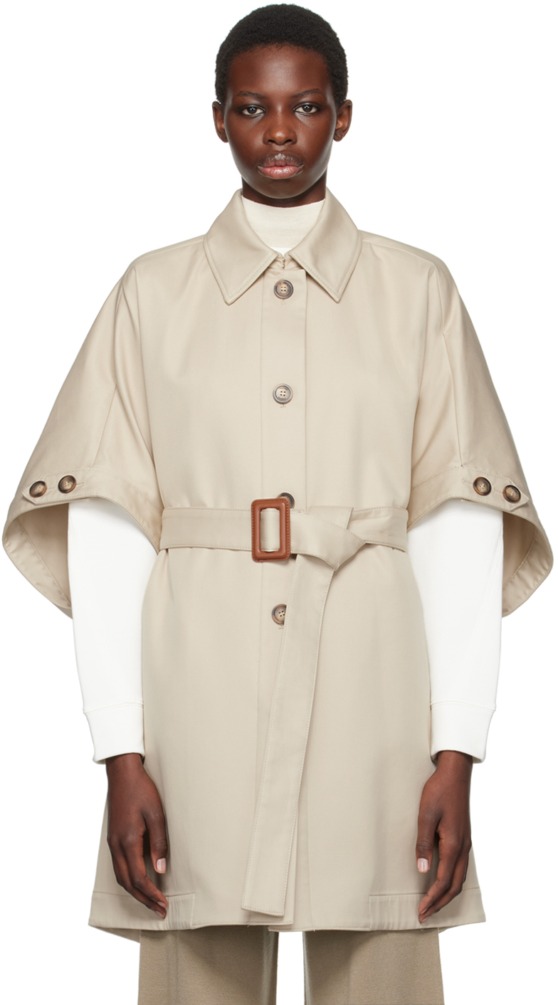 Beige Water-Repellent Trench Coat