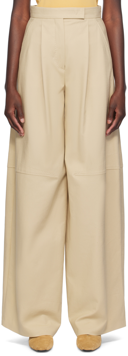 Shop Max Mara Off-white Avoriaz Trousers In 006 Ecru