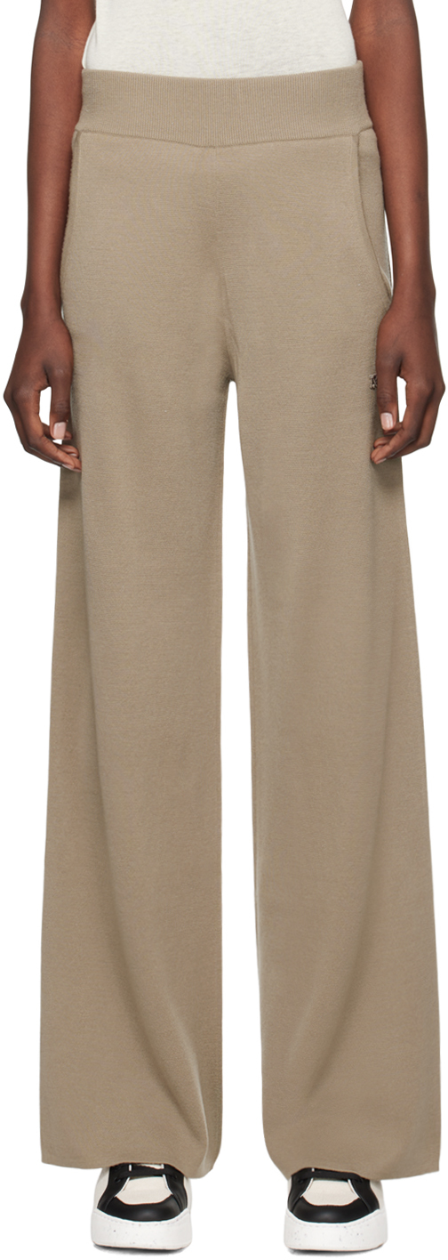 【関税&送料込】Max Mara Zigote Trousers In Wool Knit Taupe Zigote Lounge Pants by Max Mara on Sale