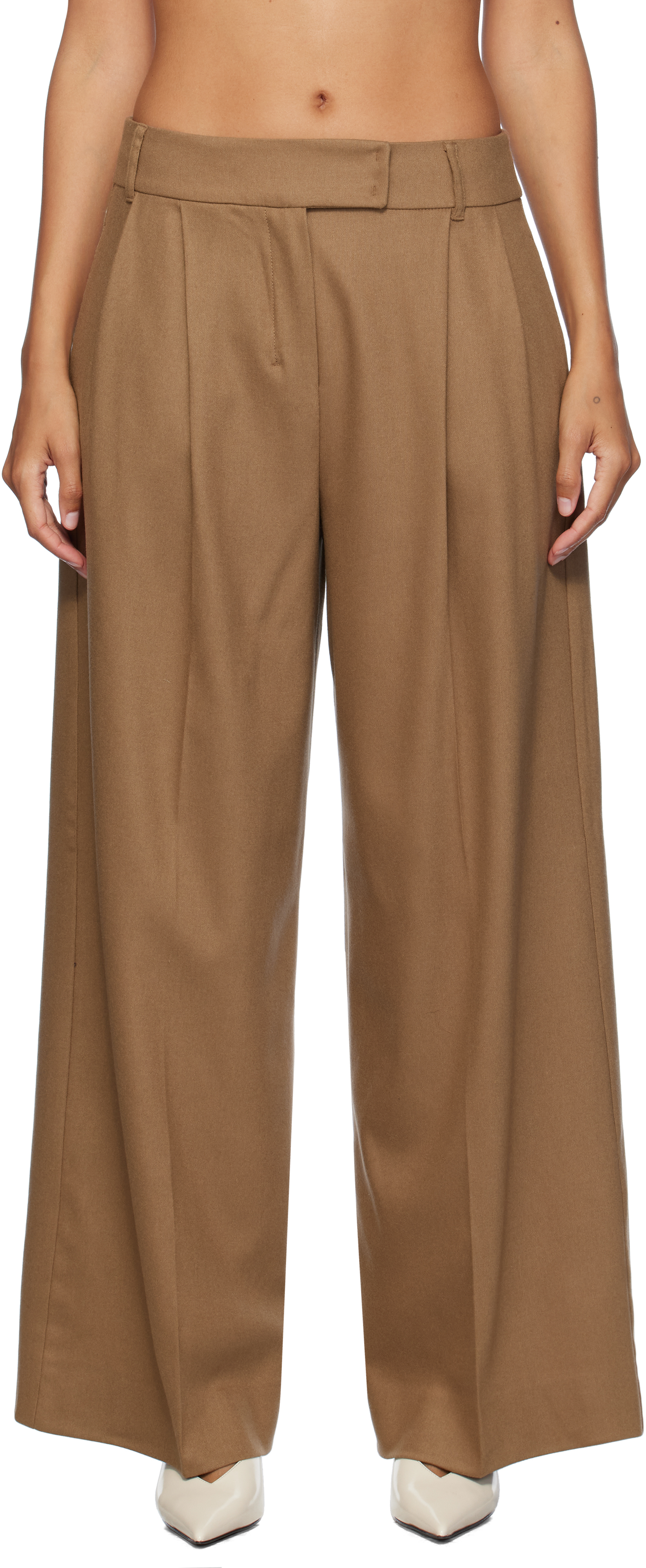 Shop Max Mara Brown Carmen Trousers In 008 Camel