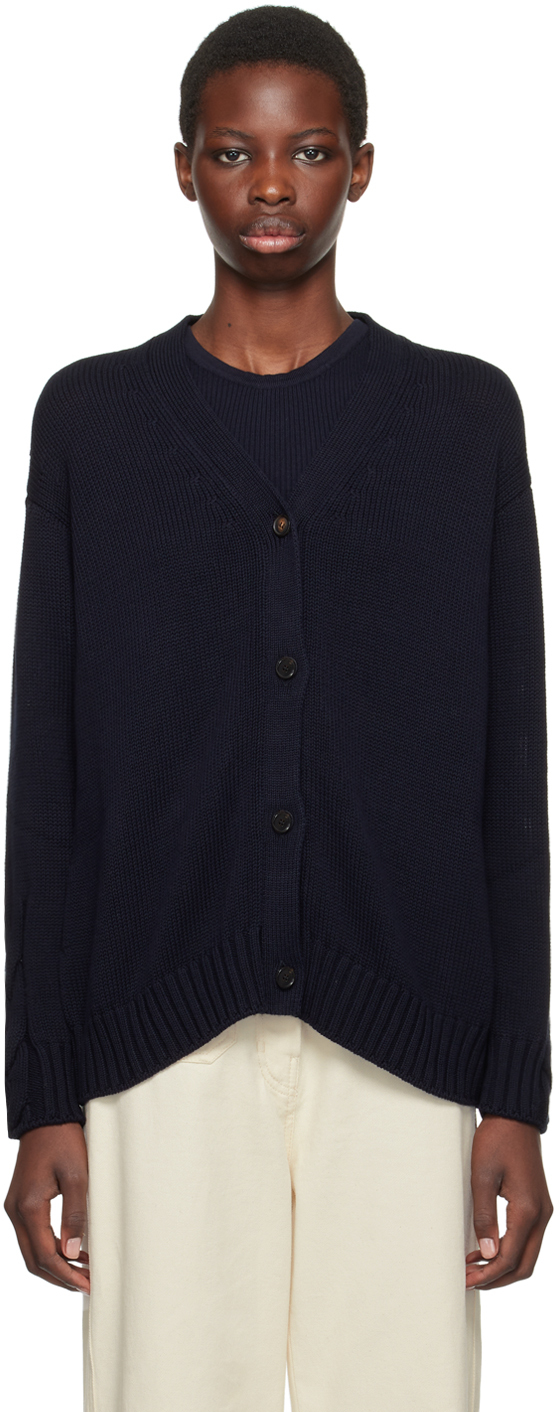 Max Mara Navy Lukas Cardigan In 003 Ultramarine