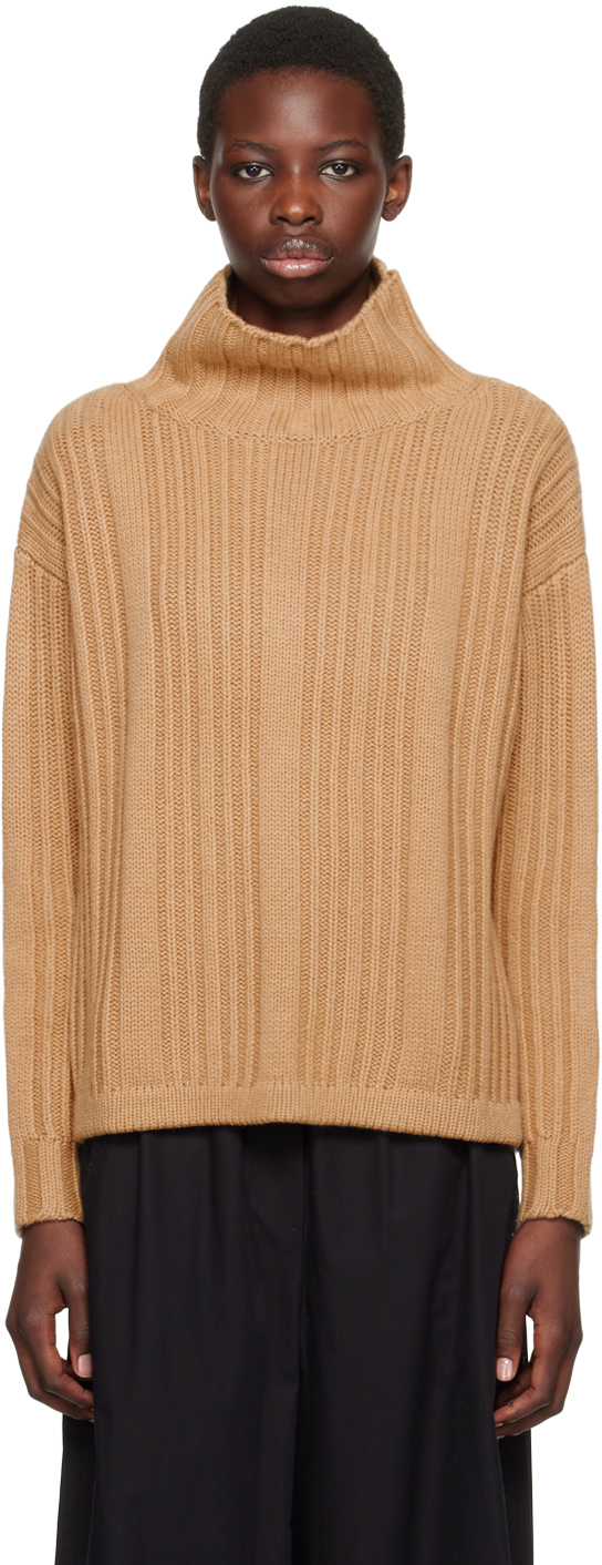 Shop Max Mara Tan Vitalba Turtleneck In 003 Camel