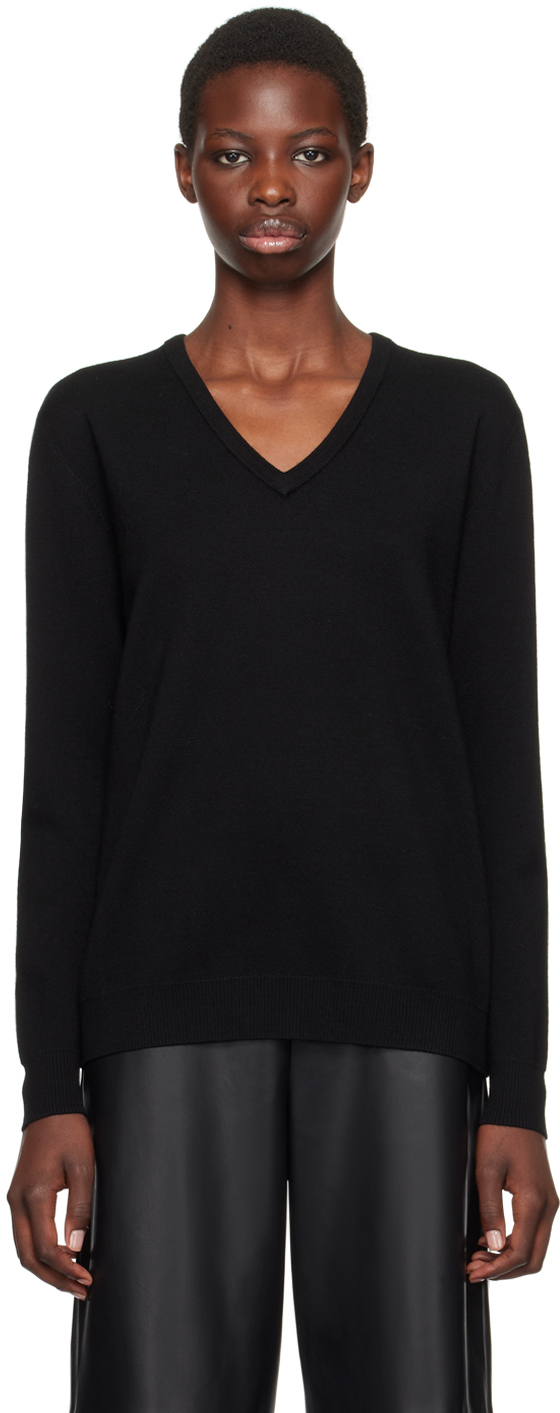 Shop Max Mara Black Pevera V-neck Sweater In 007 Black