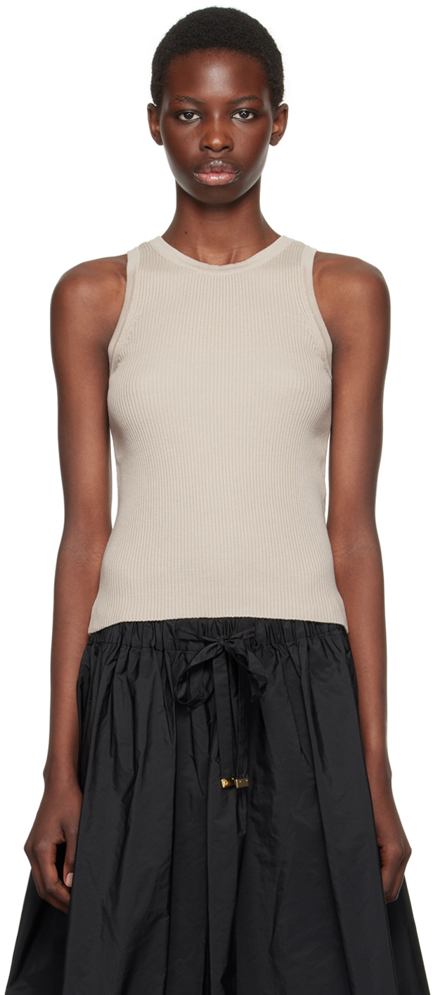 Shop Max Mara Beige Amburgo Tank Top In 001 Ecru