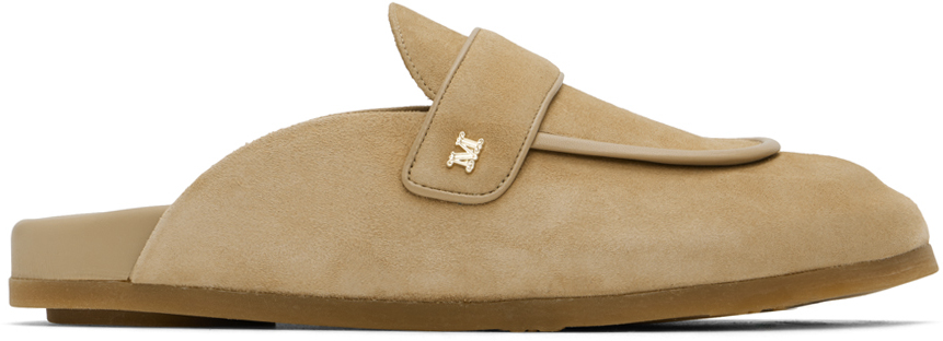 Beige Soft Suede Mules