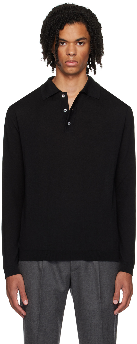 Black Wool Polo