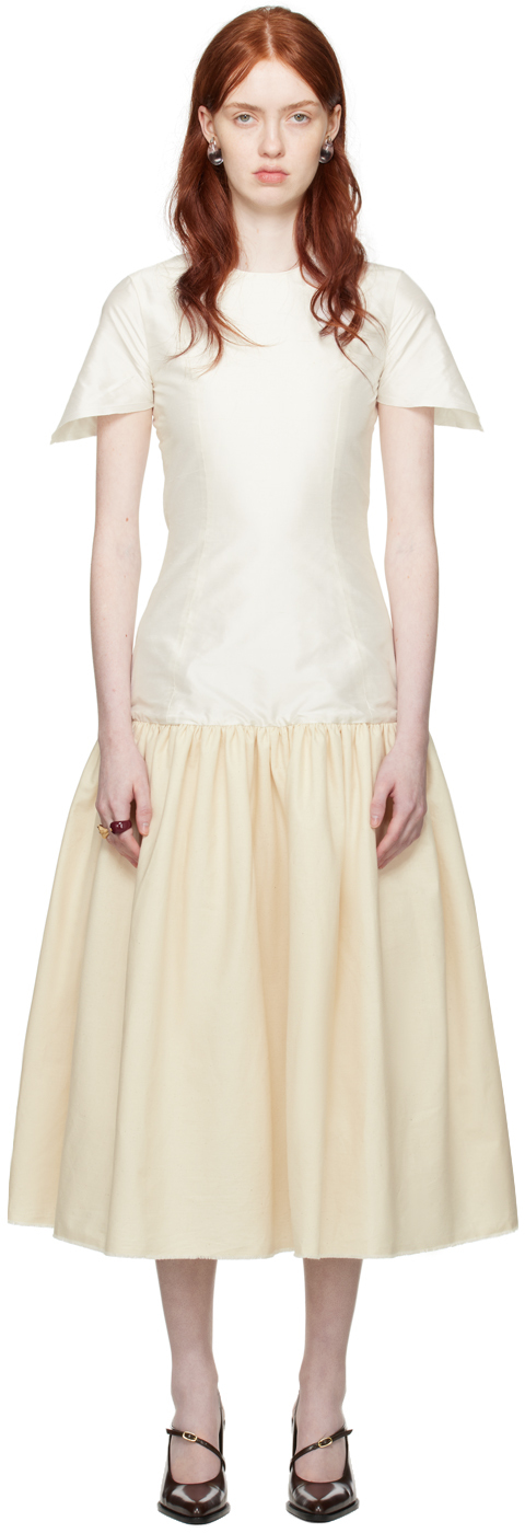 Shop Nicklas Skovgaard Ssense Exclusive Off-white Andrea Maxi Dress In Ivory