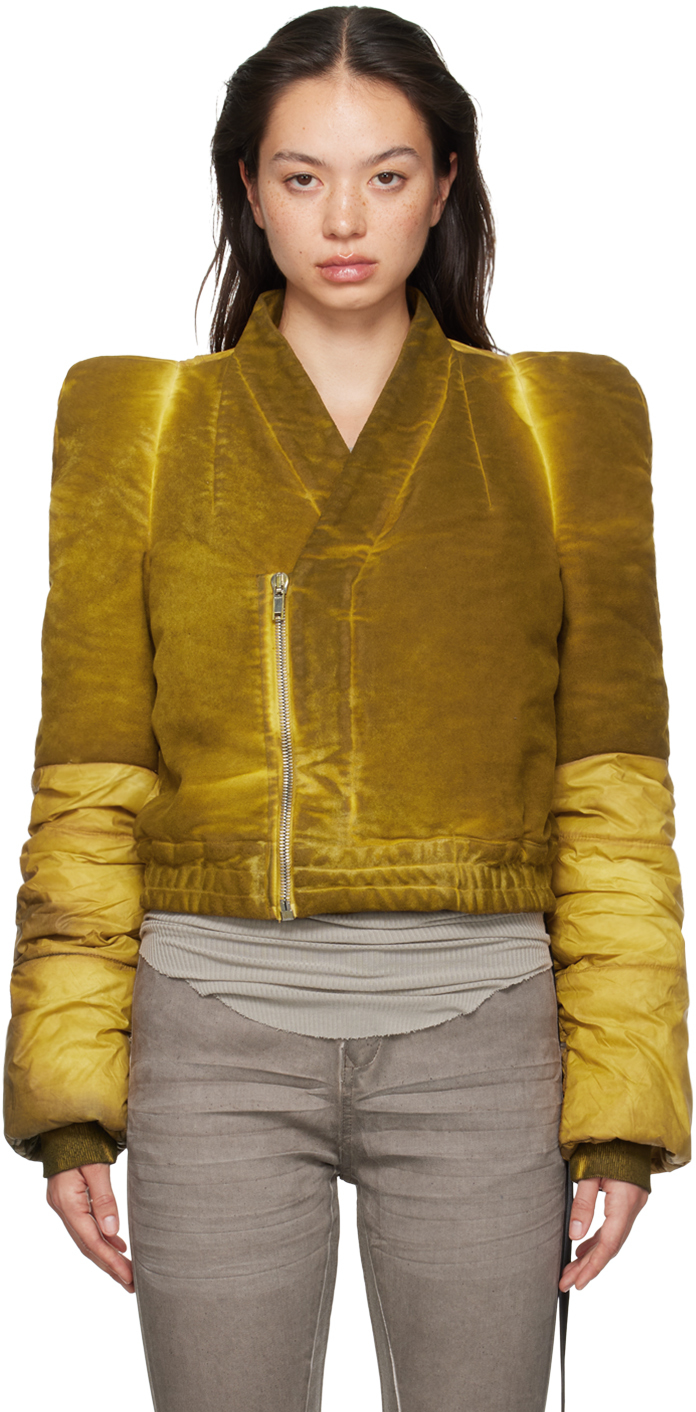 Shop Rick Owens Drkshdw Yellow Porterville Metro Bomber Jacket In 92 Ochre