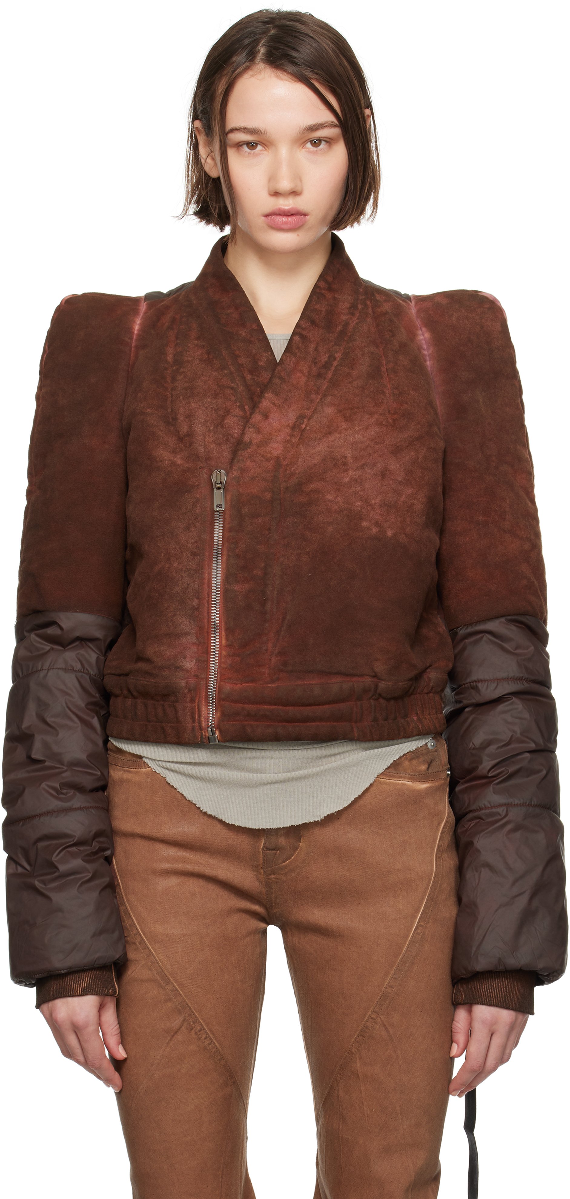 Shop Rick Owens Drkshdw Brown Porterville Metro Bomber Jacket In 83 Terra