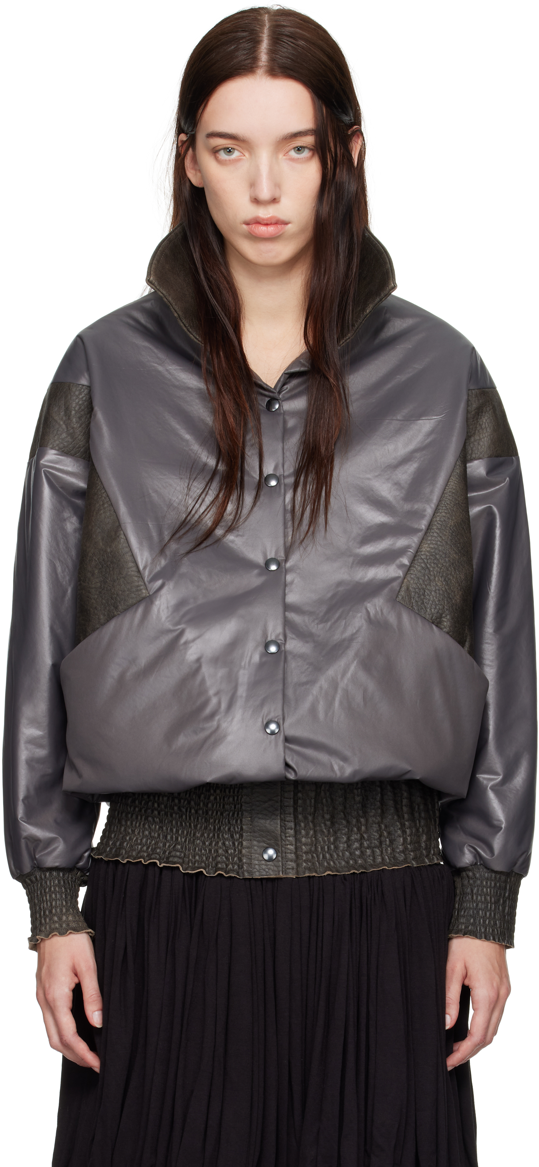 Gray Farah Leather Jacket