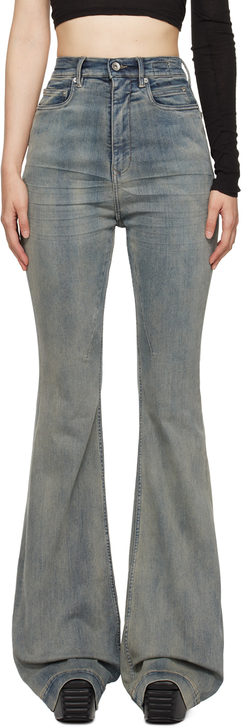 Shop Rick Owens Drkshdw Blue Porterville Bolan Bootcut Jeans In 46 Sky