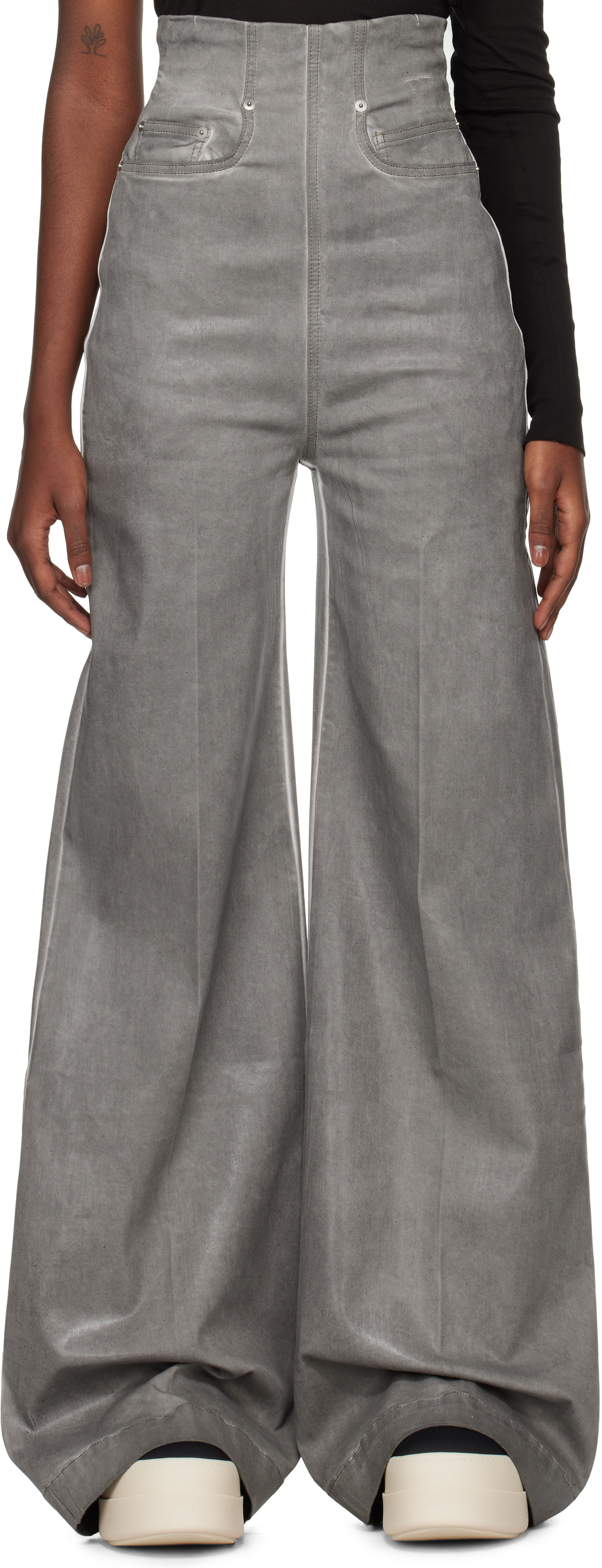 Shop Rick Owens Drkshdw Off-white Porterville Dirt Cooper Jeans In 08 Pearl